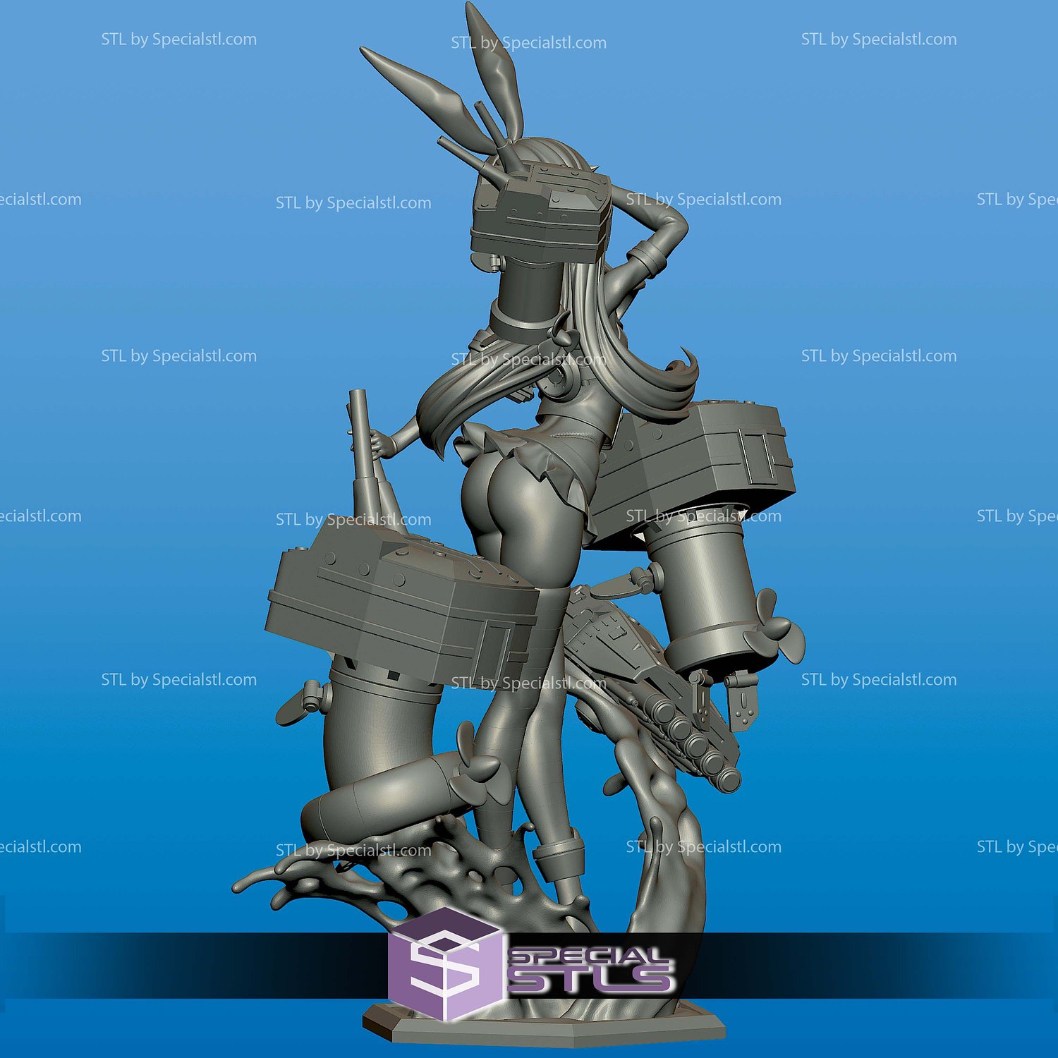 Shimakaze Azur Lane STL Files 3D Model — view 4