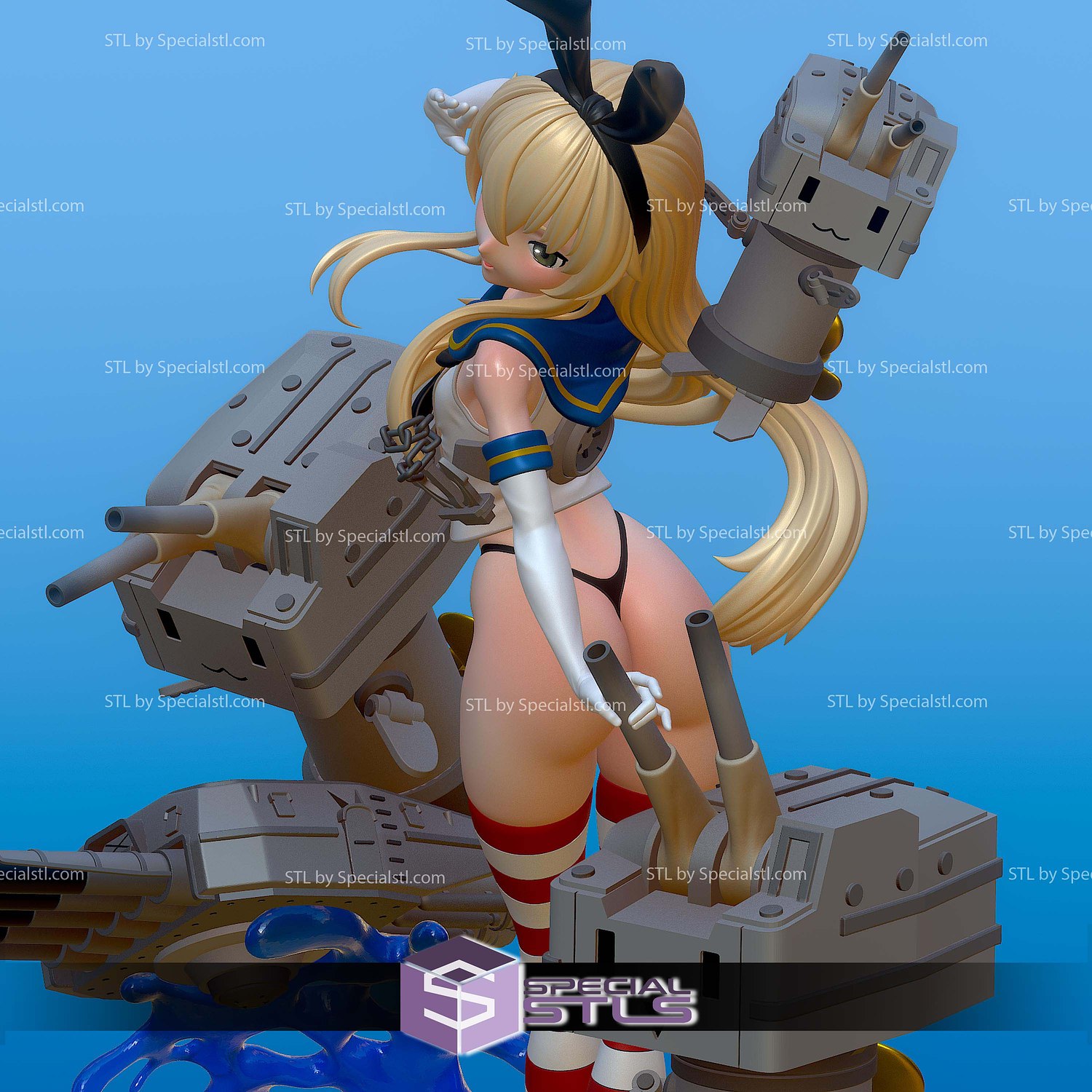 Shimakaze Azur Lane STL Files 3D Model — view 5