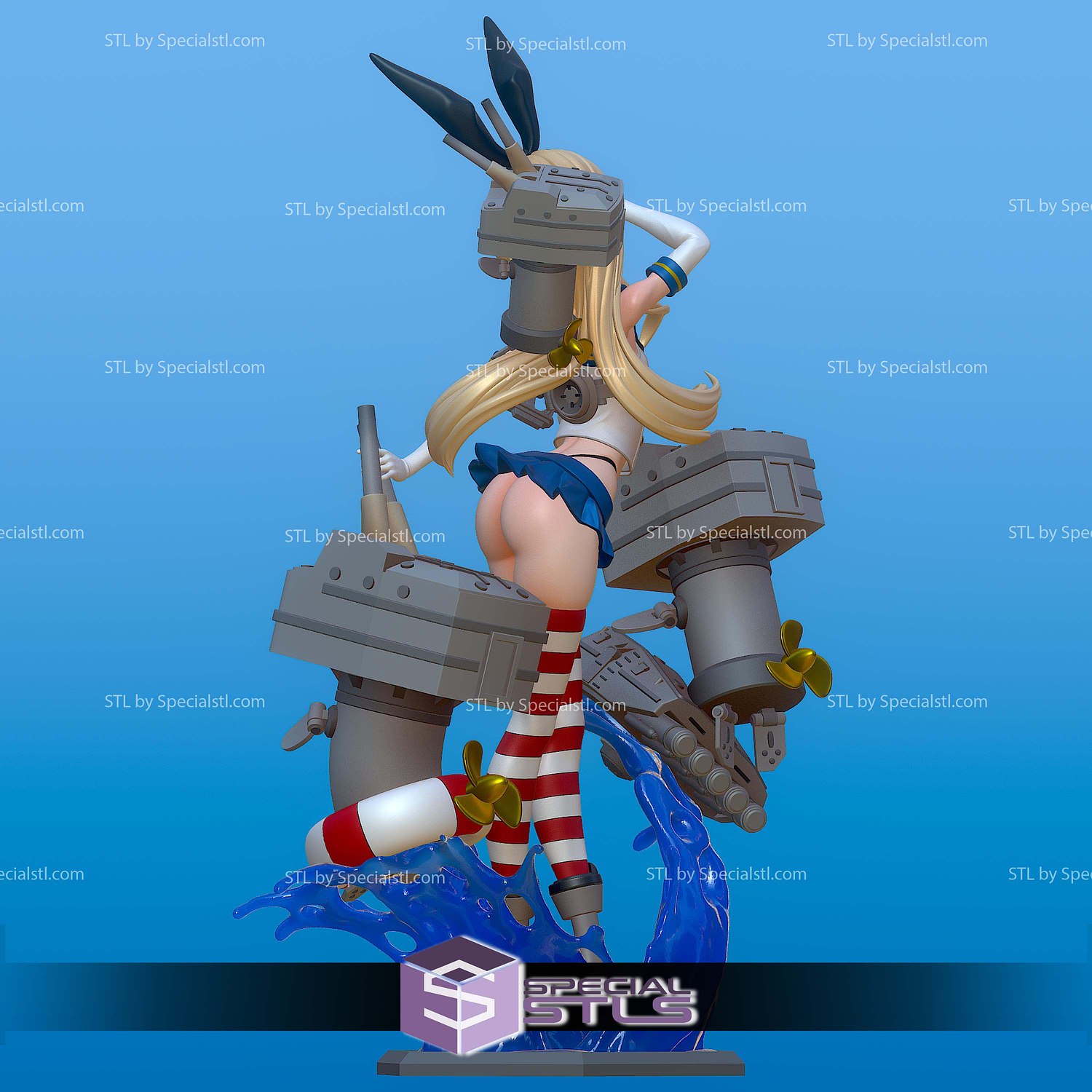 Shimakaze Azur Lane STL Files 3D Model — view 6