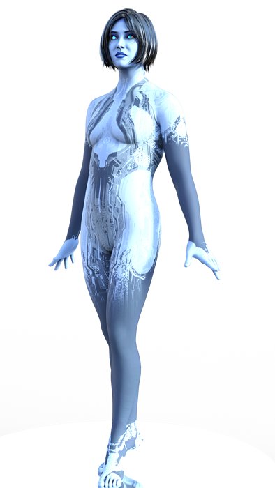 Cortana the Digital Mind Behind the Mission 3D STL Model — view 2