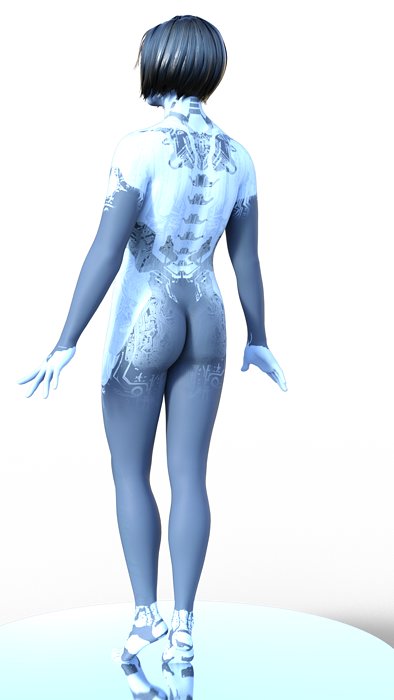 Cortana the Digital Mind Behind the Mission 3D STL Model — view 3