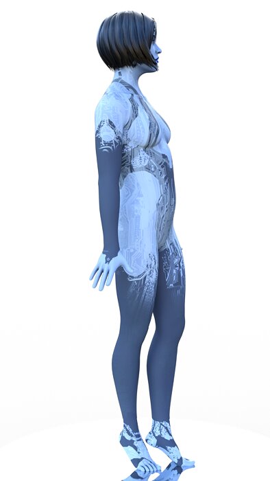 Cortana the Digital Mind Behind the Mission 3D STL Model — view 4