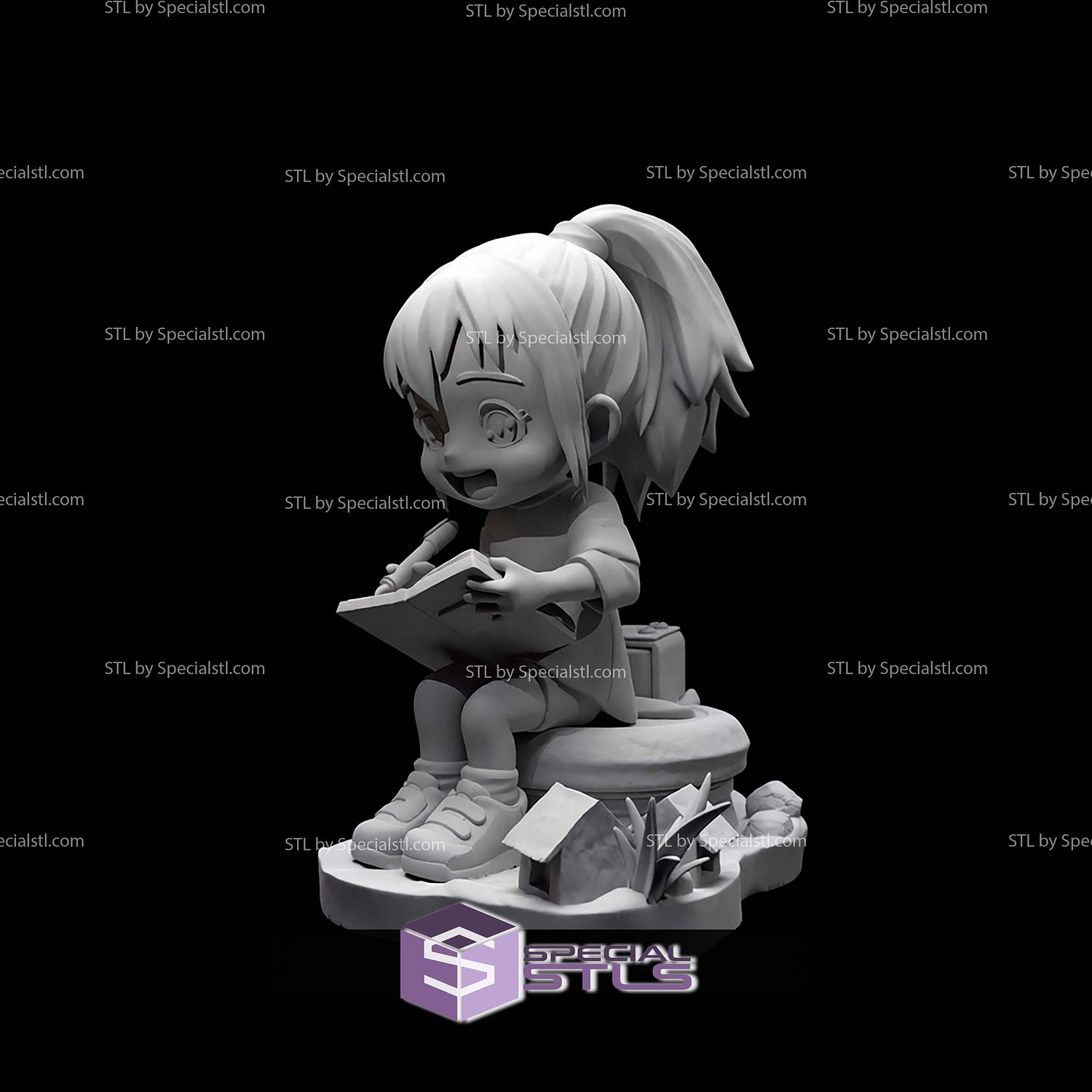 Chihiro Chibi Spirited Away STL Files 3D Model — view 6
