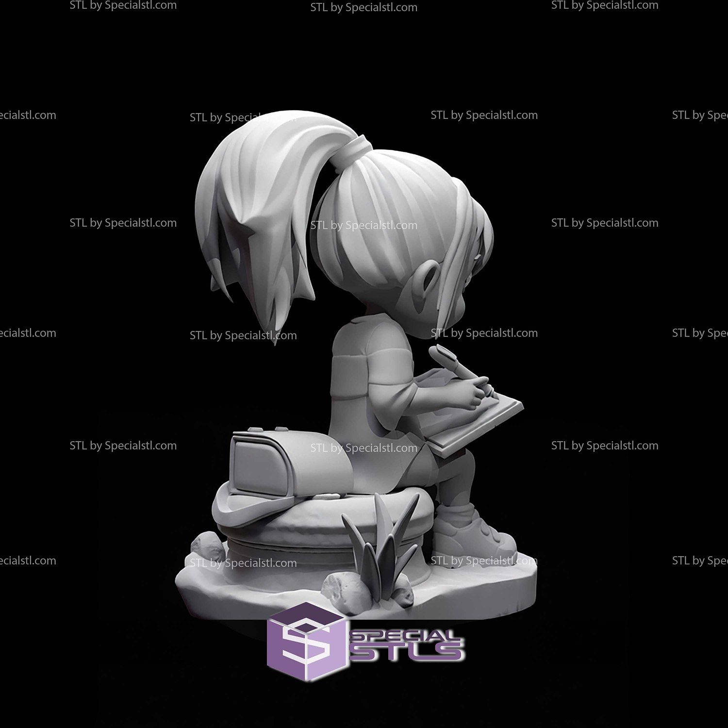 Chihiro Chibi Spirited Away STL Files 3D Model — view 7