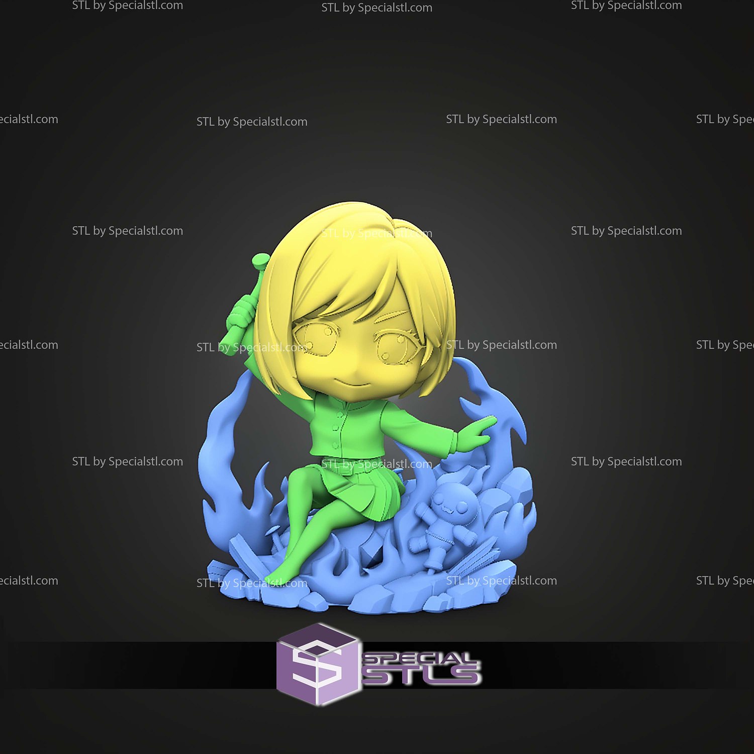 Nobara Kugisaki Jujutsu Kaisen Chibi STL Files 3D Model — view 3
