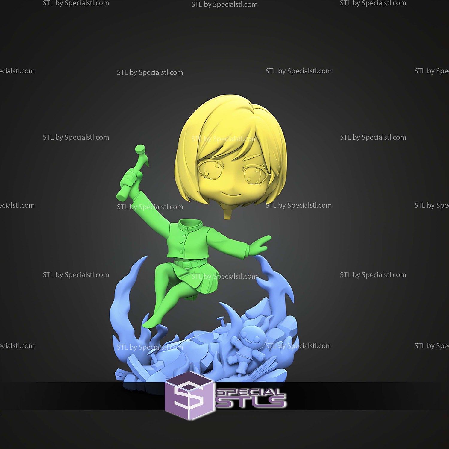 Nobara Kugisaki Jujutsu Kaisen Chibi STL Files 3D Model — view 5