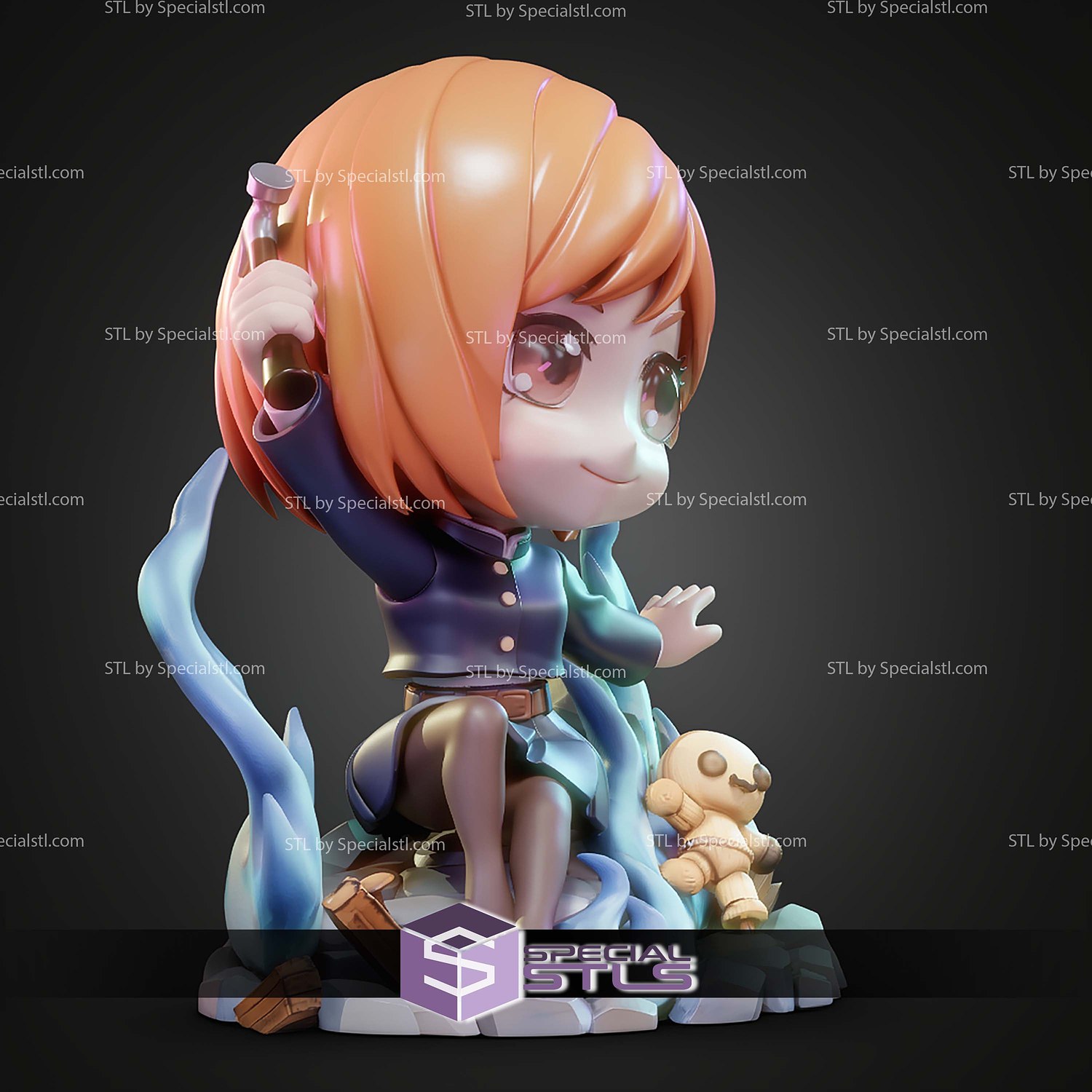 Nobara Kugisaki Jujutsu Kaisen Chibi STL Files 3D Model — view 7