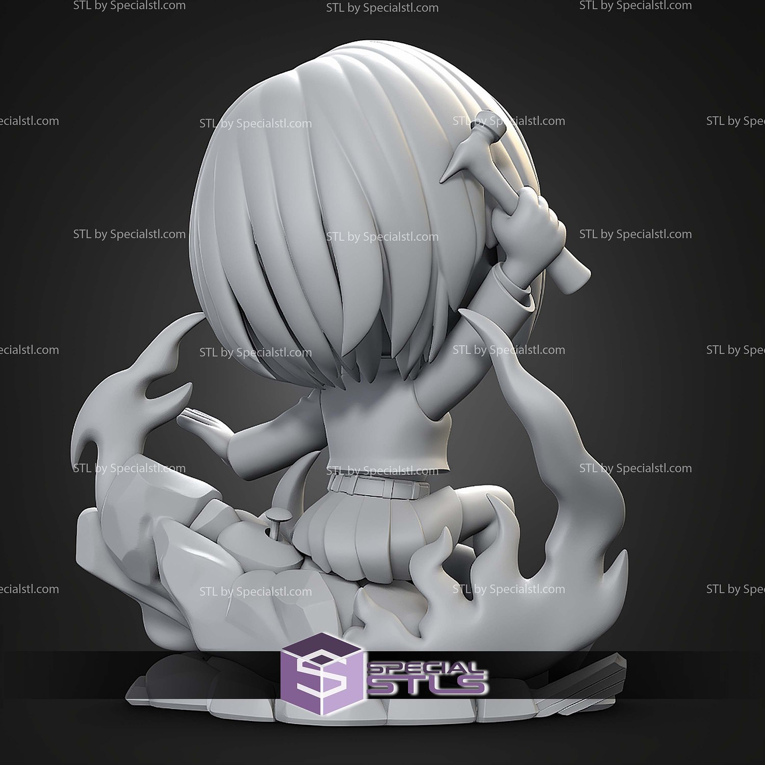 Nobara Kugisaki Jujutsu Kaisen Chibi STL Files 3D Model — view 8