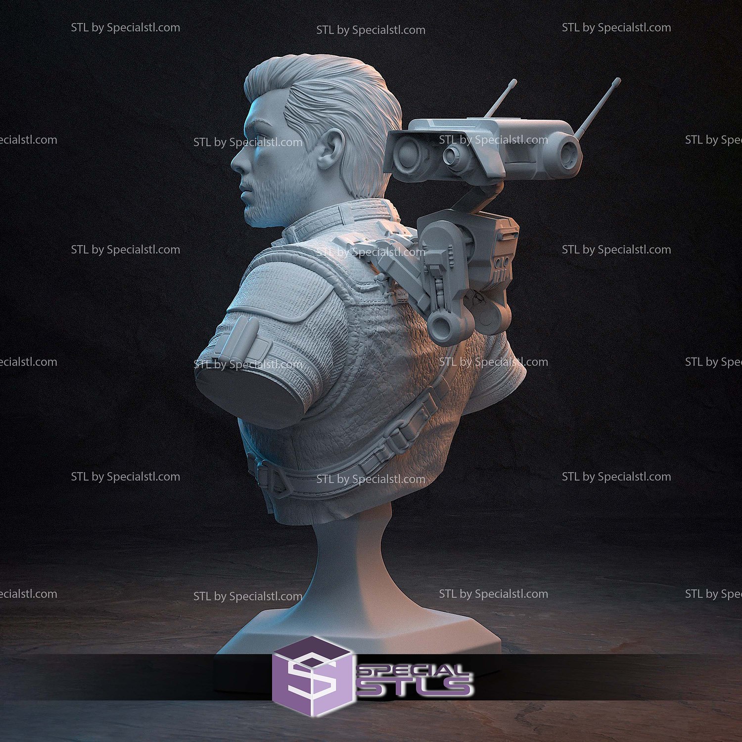 Cal Kestis 2 Sword Bust STL Files 3D Model — view 2