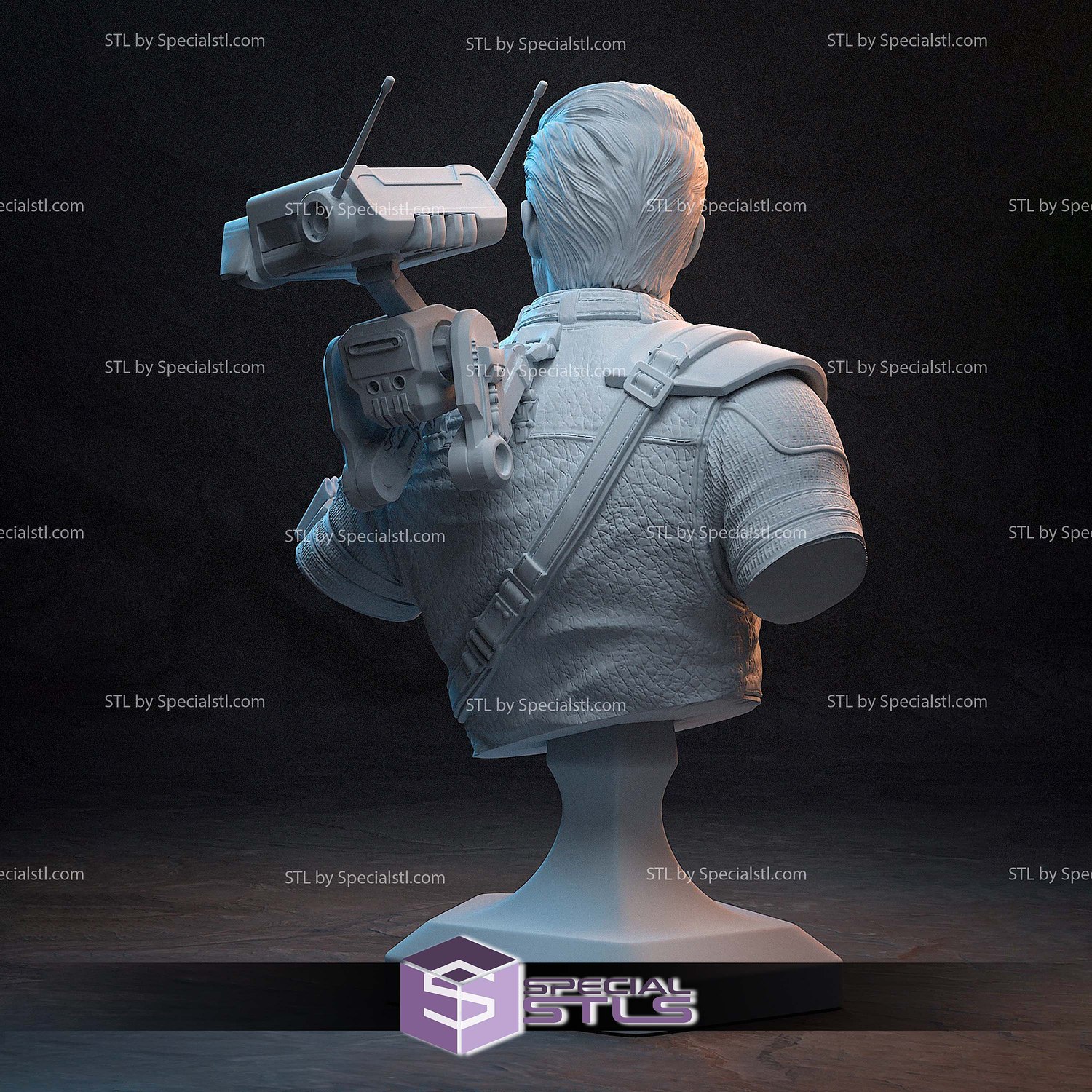 Cal Kestis 2 Sword Bust STL Files 3D Model — view 3