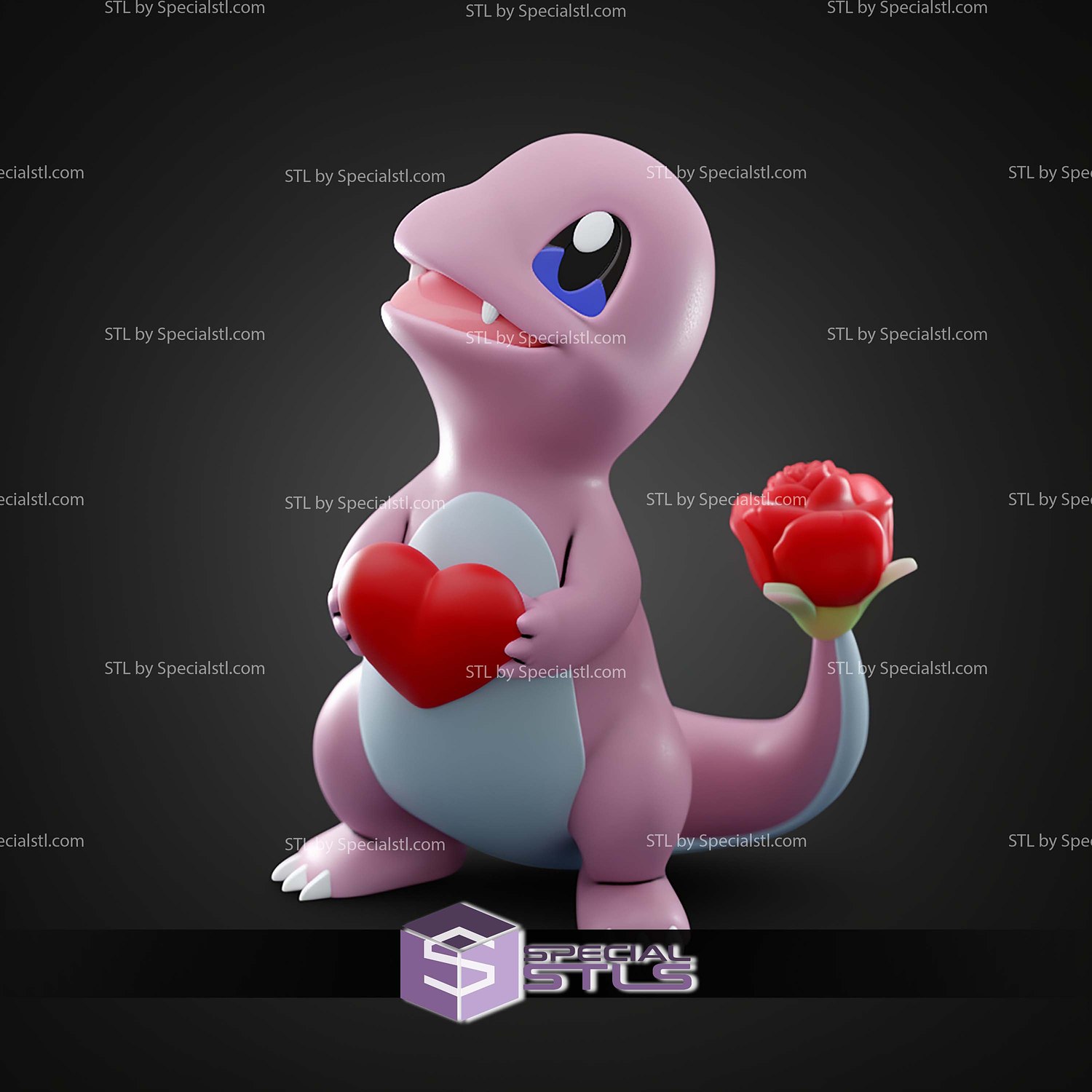 Basic Pokemon Collection Rose Charmander 3D STL Model — view 2