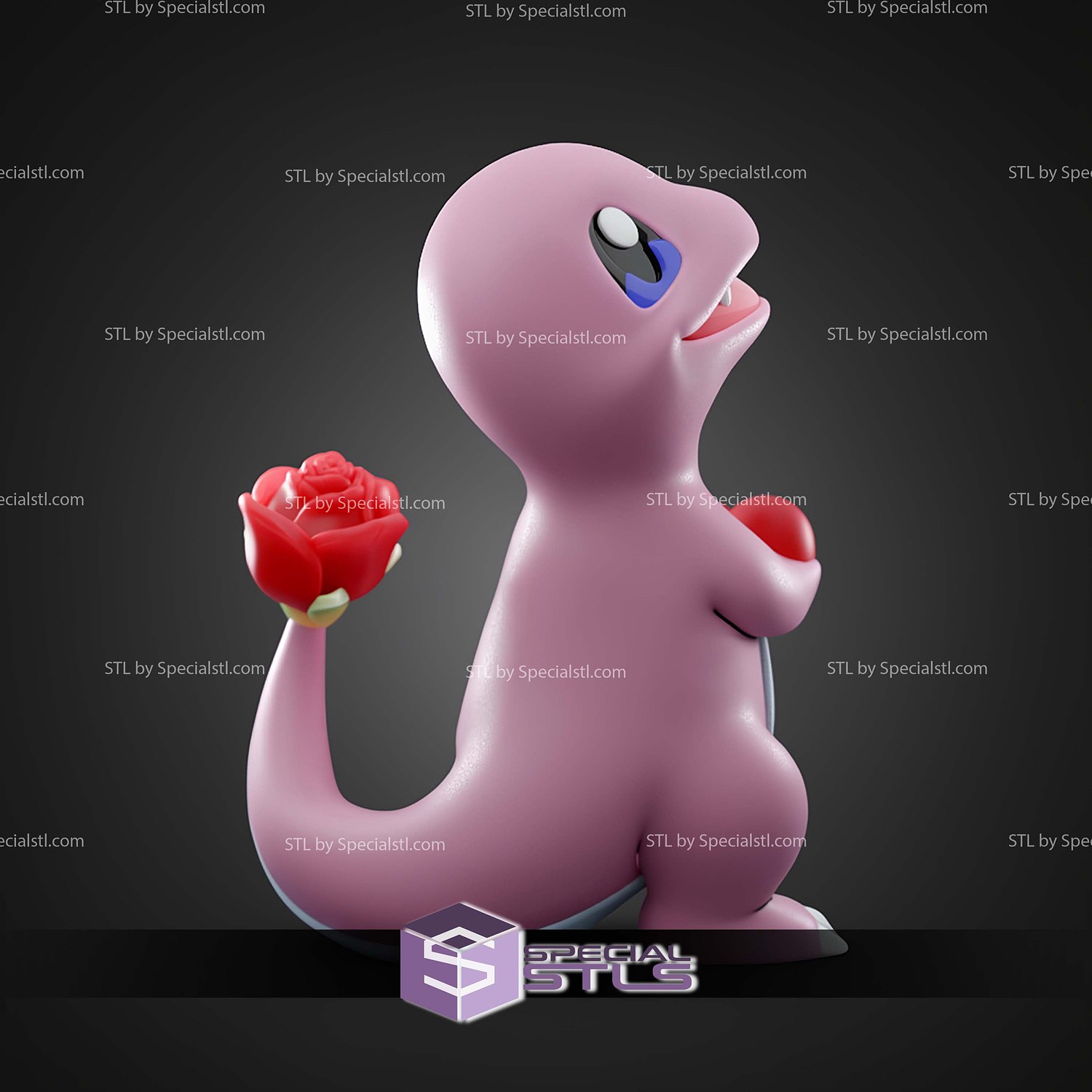 Basic Pokemon Collection Rose Charmander 3D STL Model — view 4