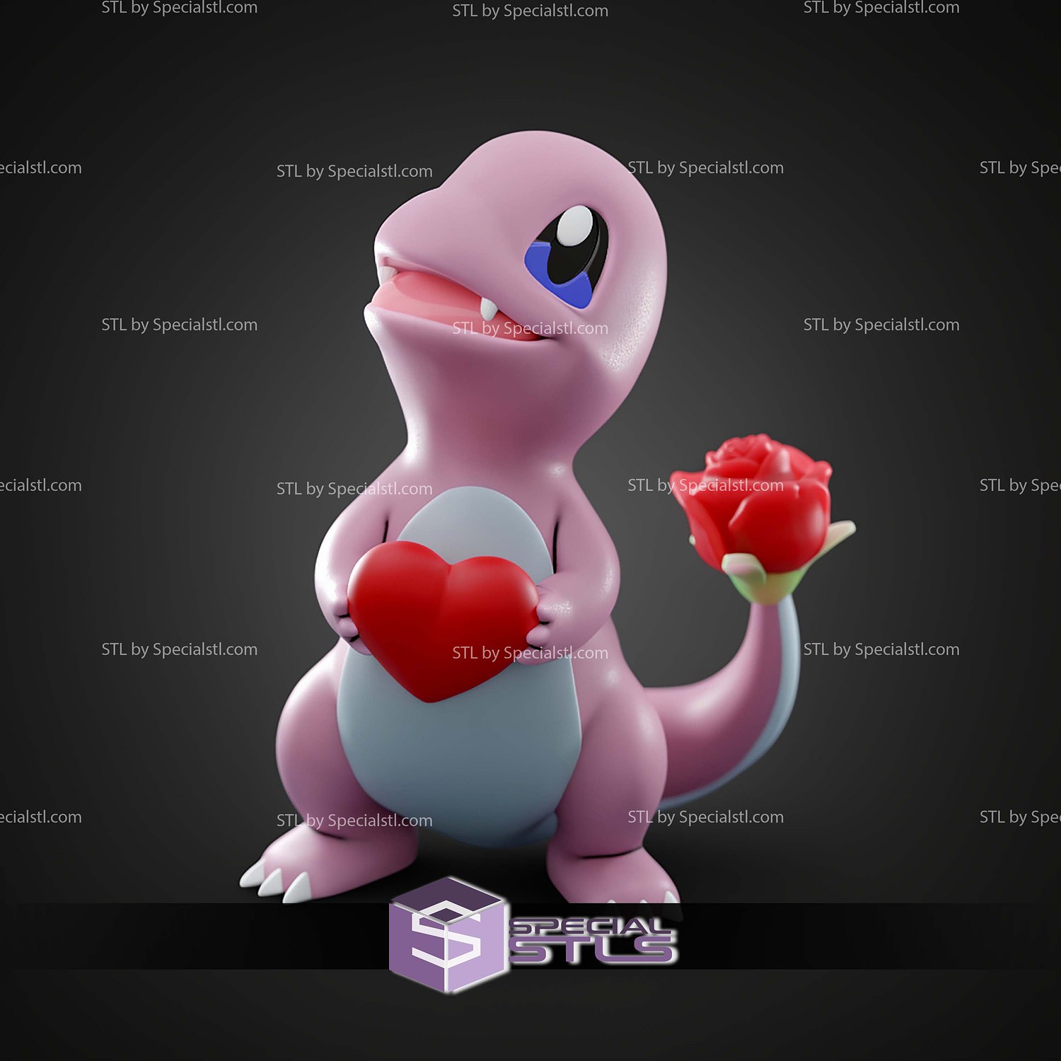 Basic Pokemon Collection Rose Charmander 3D STL Model — view 6
