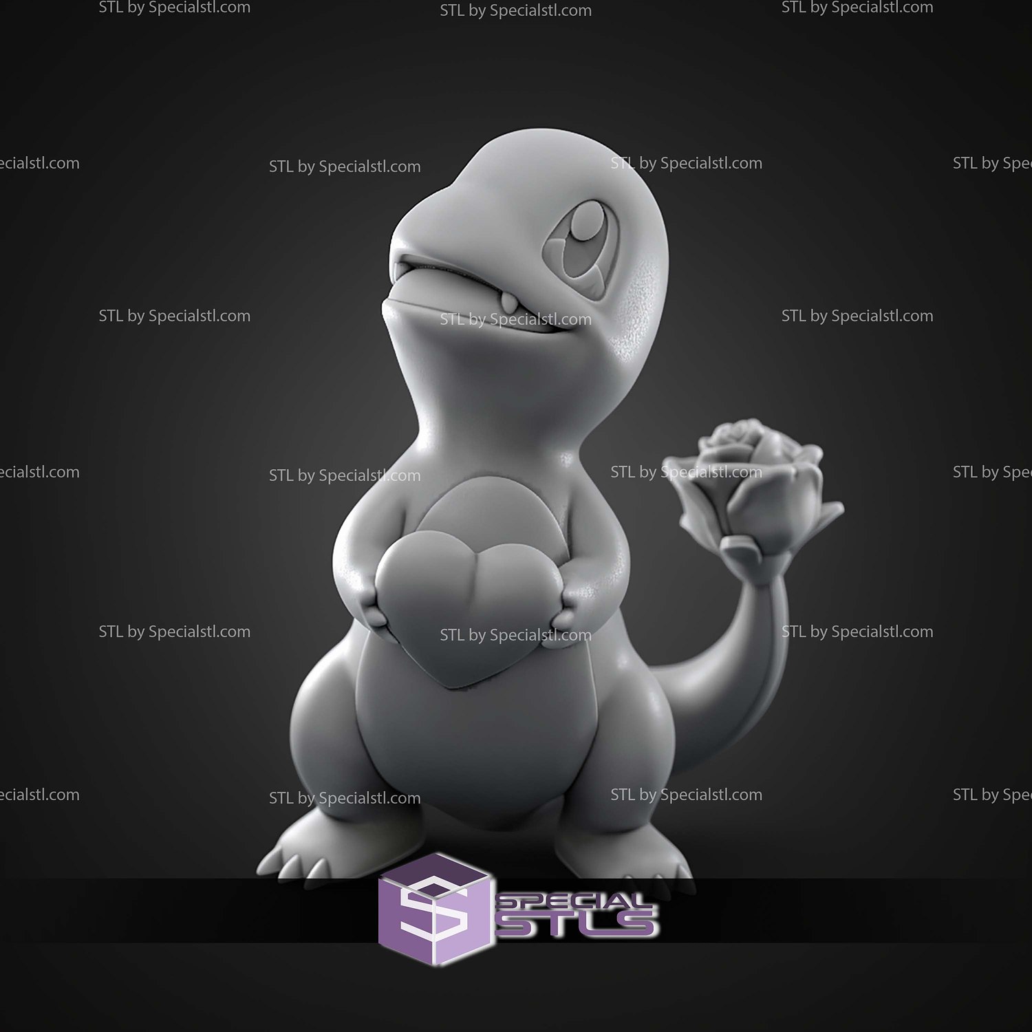 Basic Pokemon Collection Rose Charmander 3D STL Model — view 7