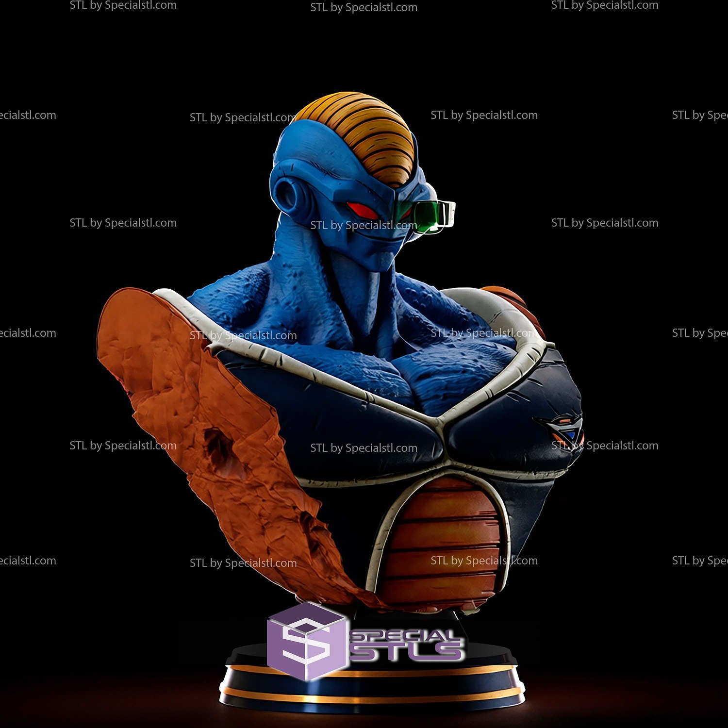 Burter Ginyu Force Bust STL Files 3D Model — view 2