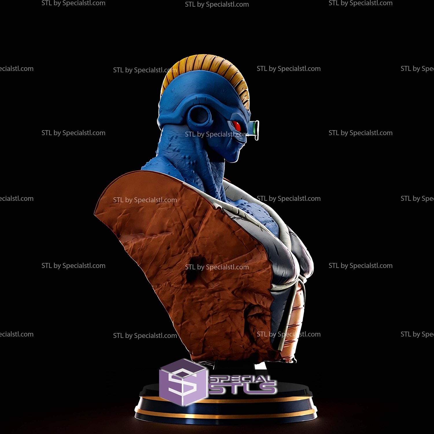 Burter Ginyu Force Bust STL Files 3D Model — view 3