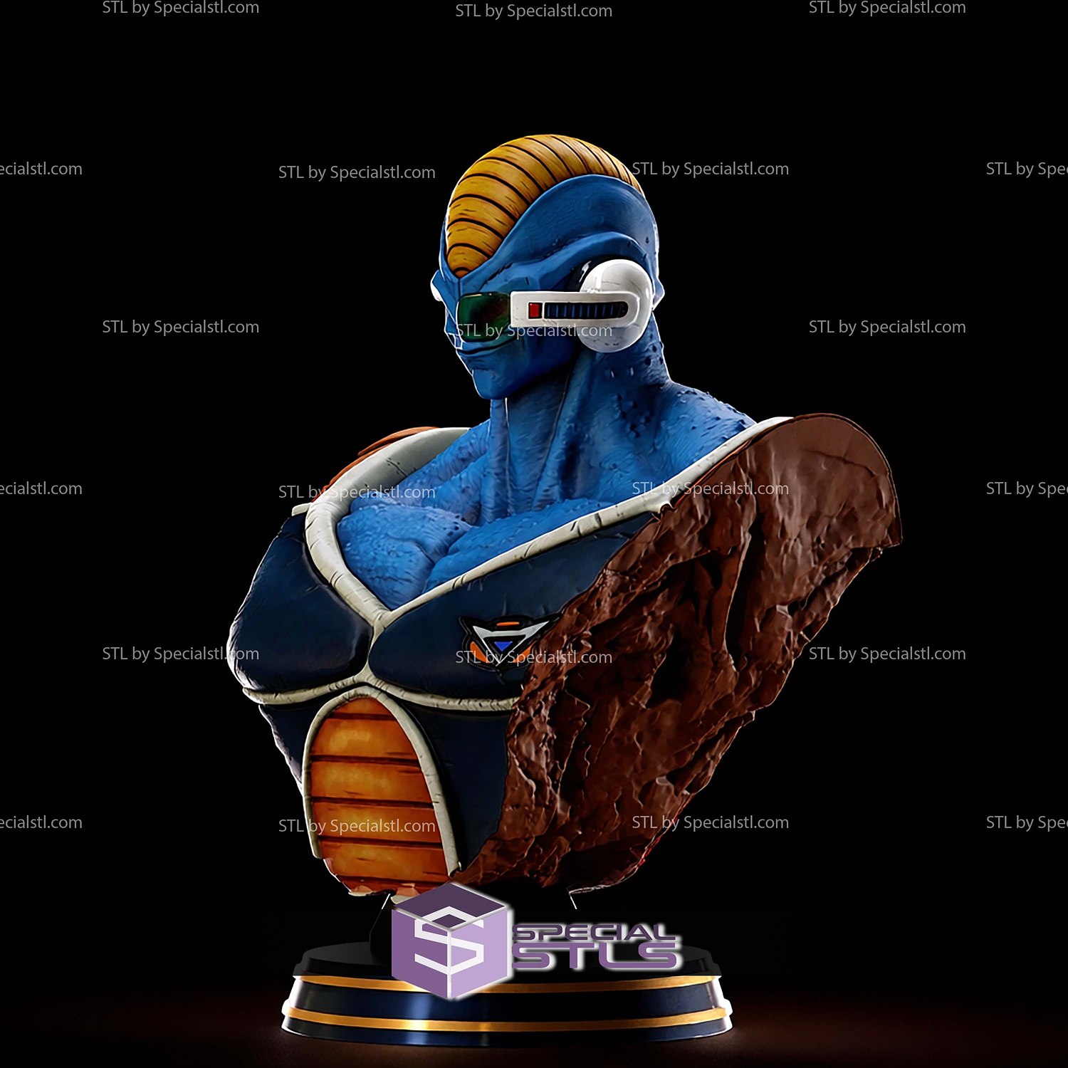 Burter Ginyu Force Bust STL Files 3D Model — view 6