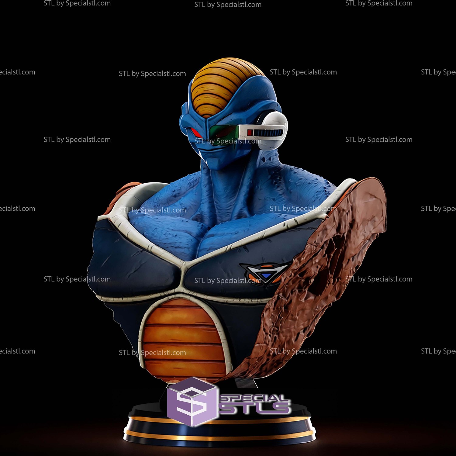 Burter Ginyu Force Bust STL Files 3D Model — view 7