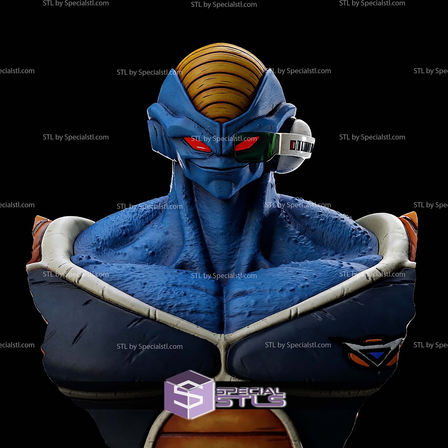 Burter Ginyu Force Bust STL Files 3D Model — view 8