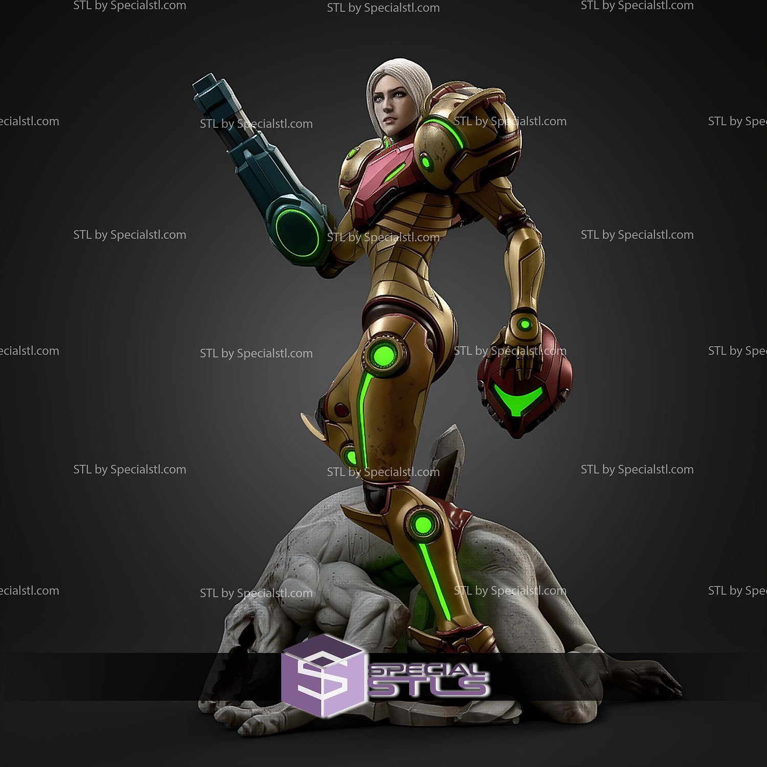 Samus And Enemy Body 194mm STL Files 3D Model — view 2
