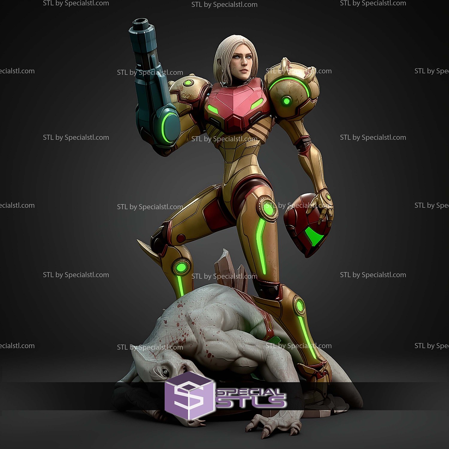 Samus And Enemy Body 194mm STL Files 3D Model — view 4