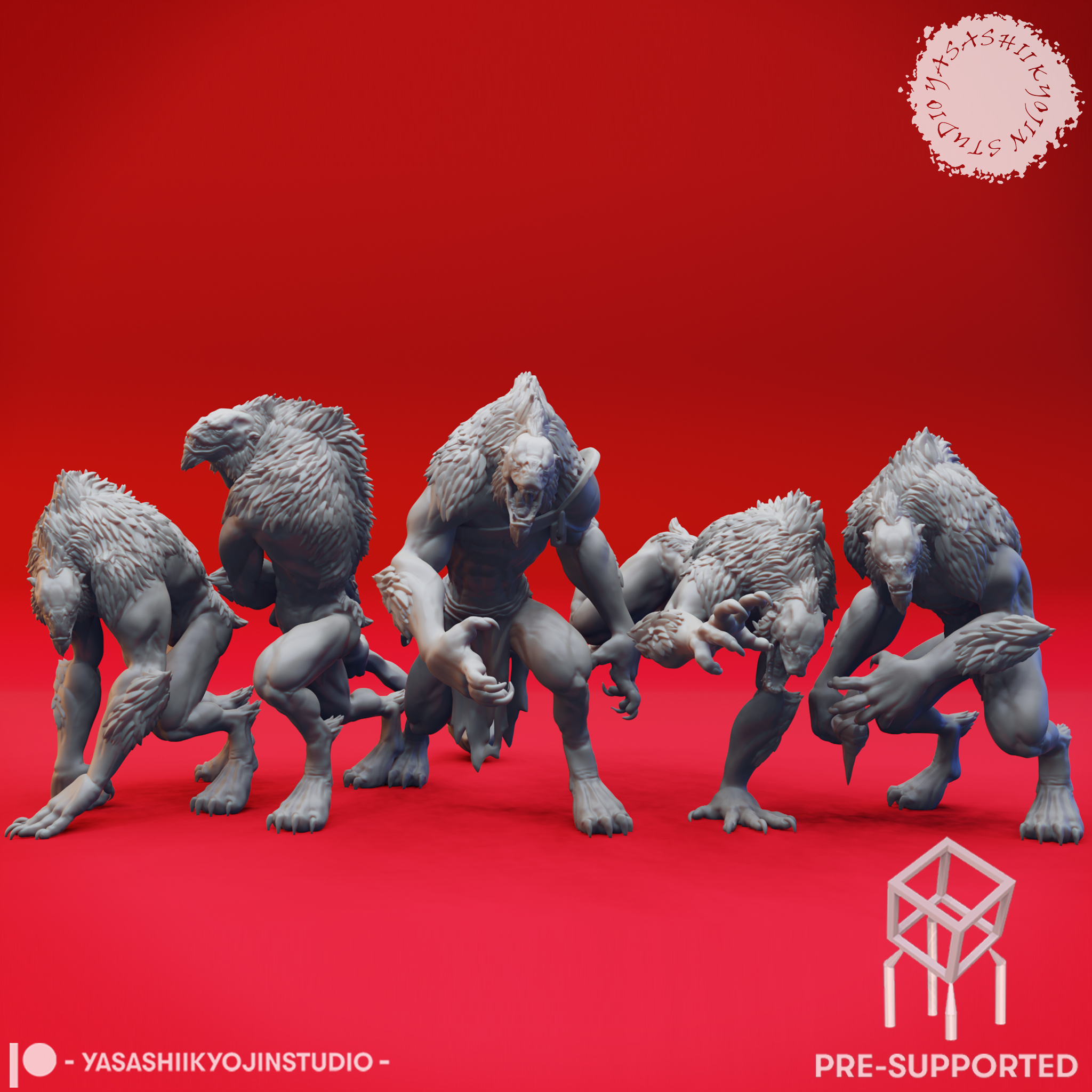 Quaggoth Warband - Tabletop Miniatures (Pre-Supported) 3D STL Model