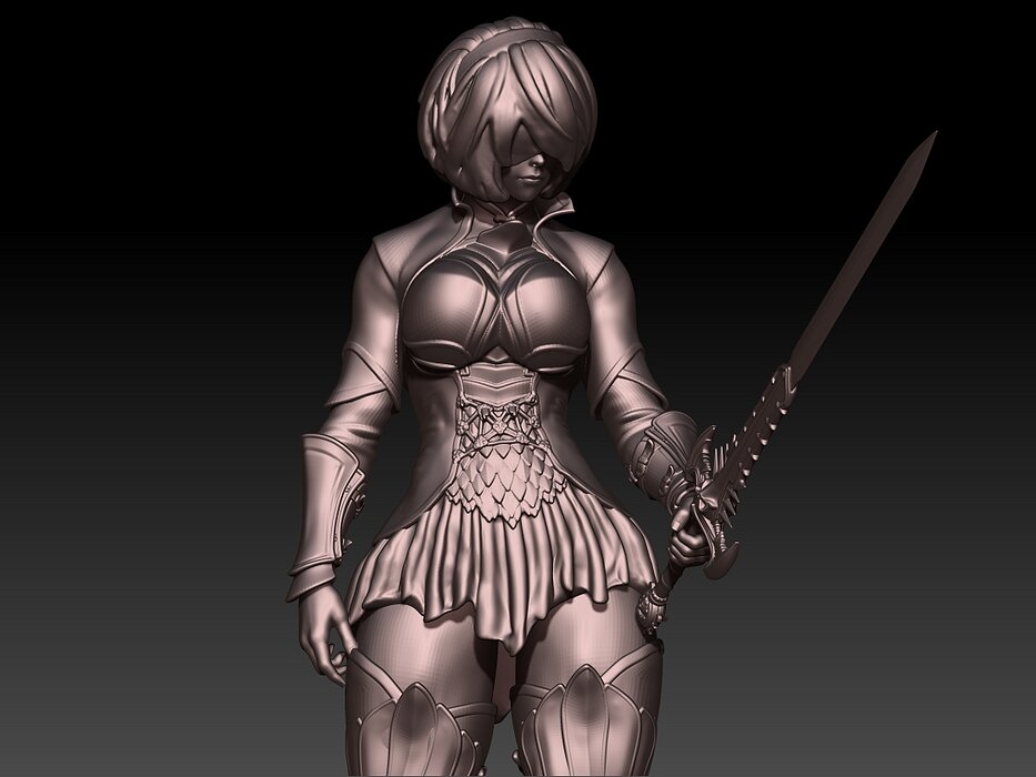 Nier2b warrior armor 3D STL Model — view 2