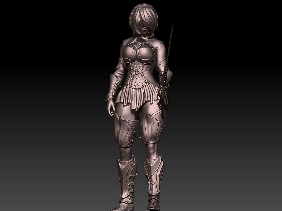 Nier2b warrior armor 3D STL Model — view 3