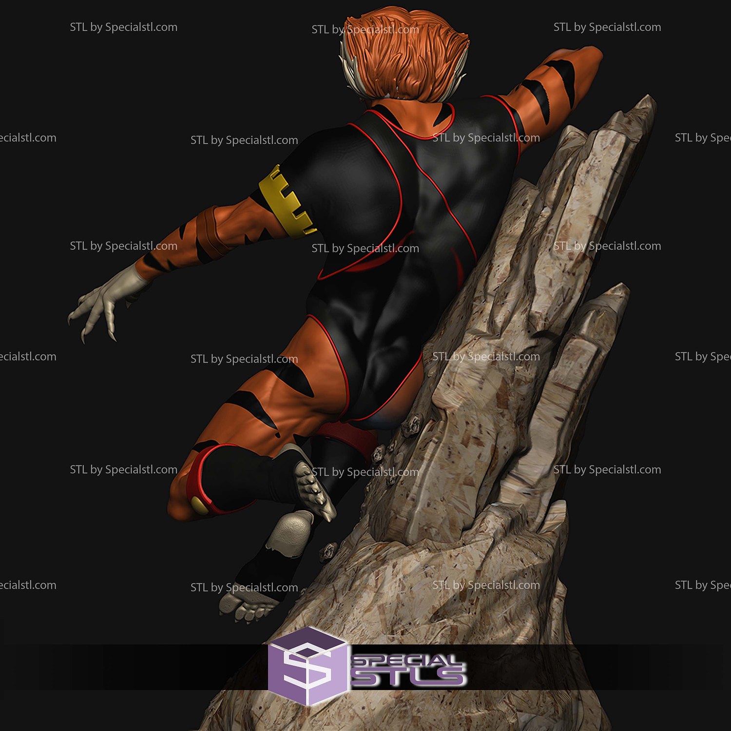 Tygra Red and Black Thundercats STL Files 3D Model — view 3
