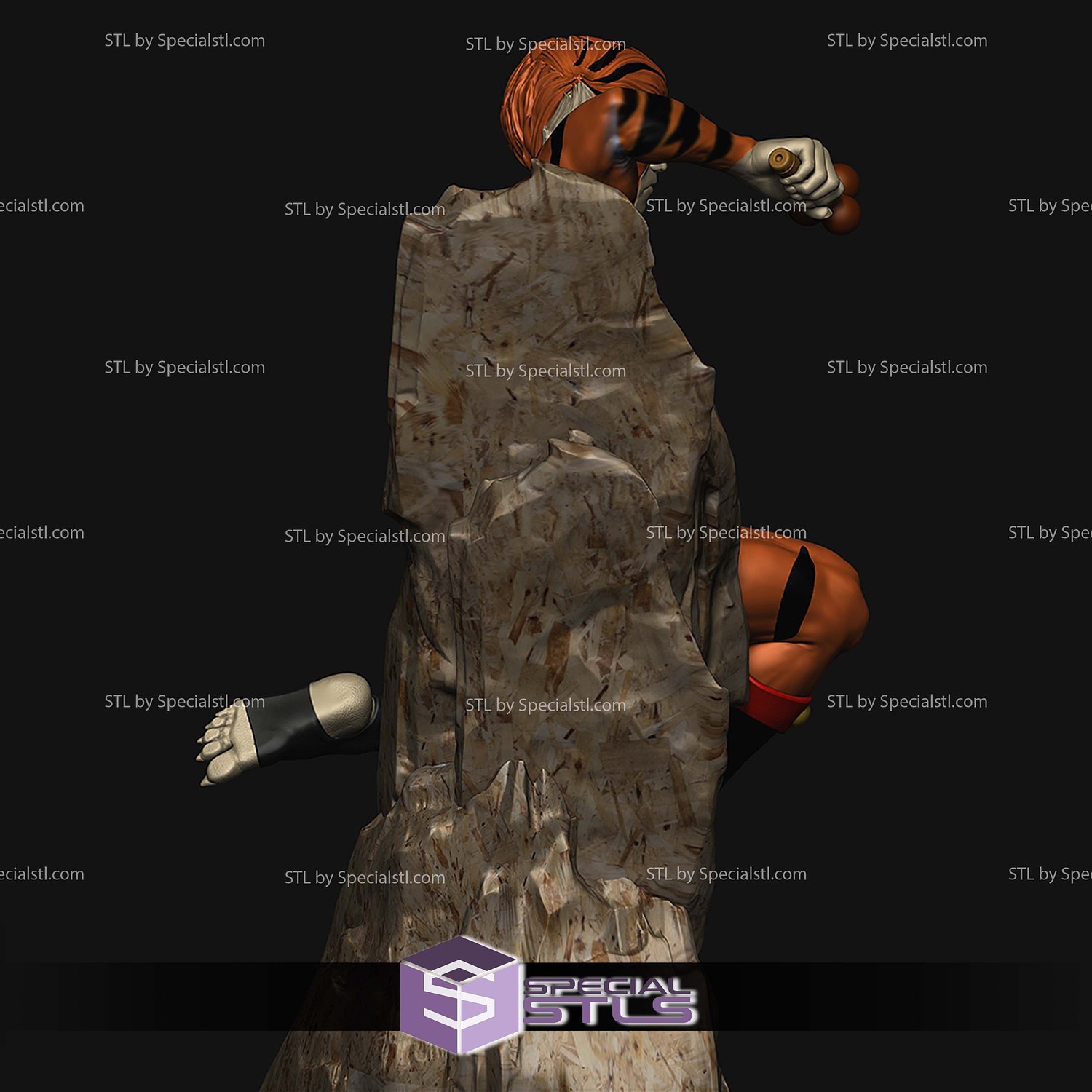 Tygra Red and Black Thundercats STL Files 3D Model — view 4