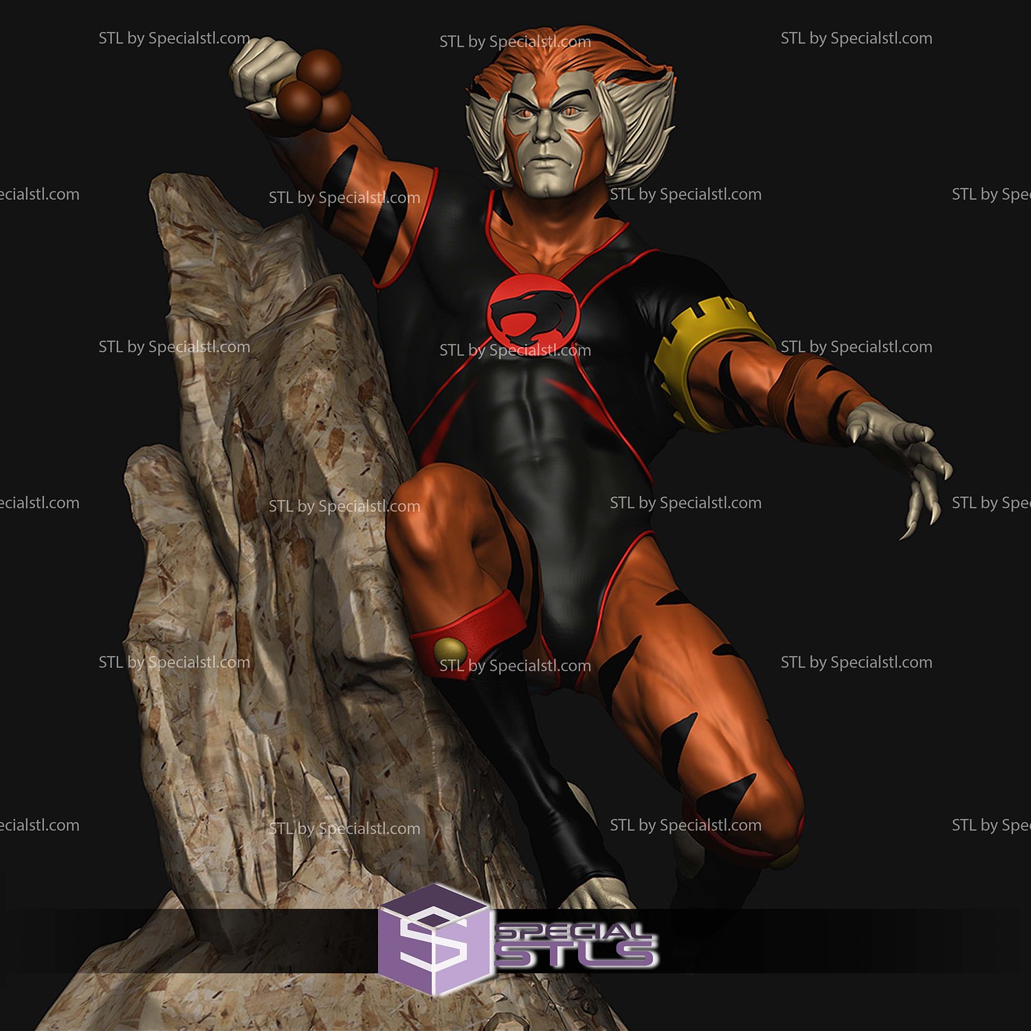 Tygra Red and Black Thundercats STL Files 3D Model — view 5