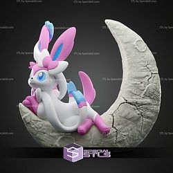 Basic Pokemon Collection Sylveon on Moon 3D STL Model