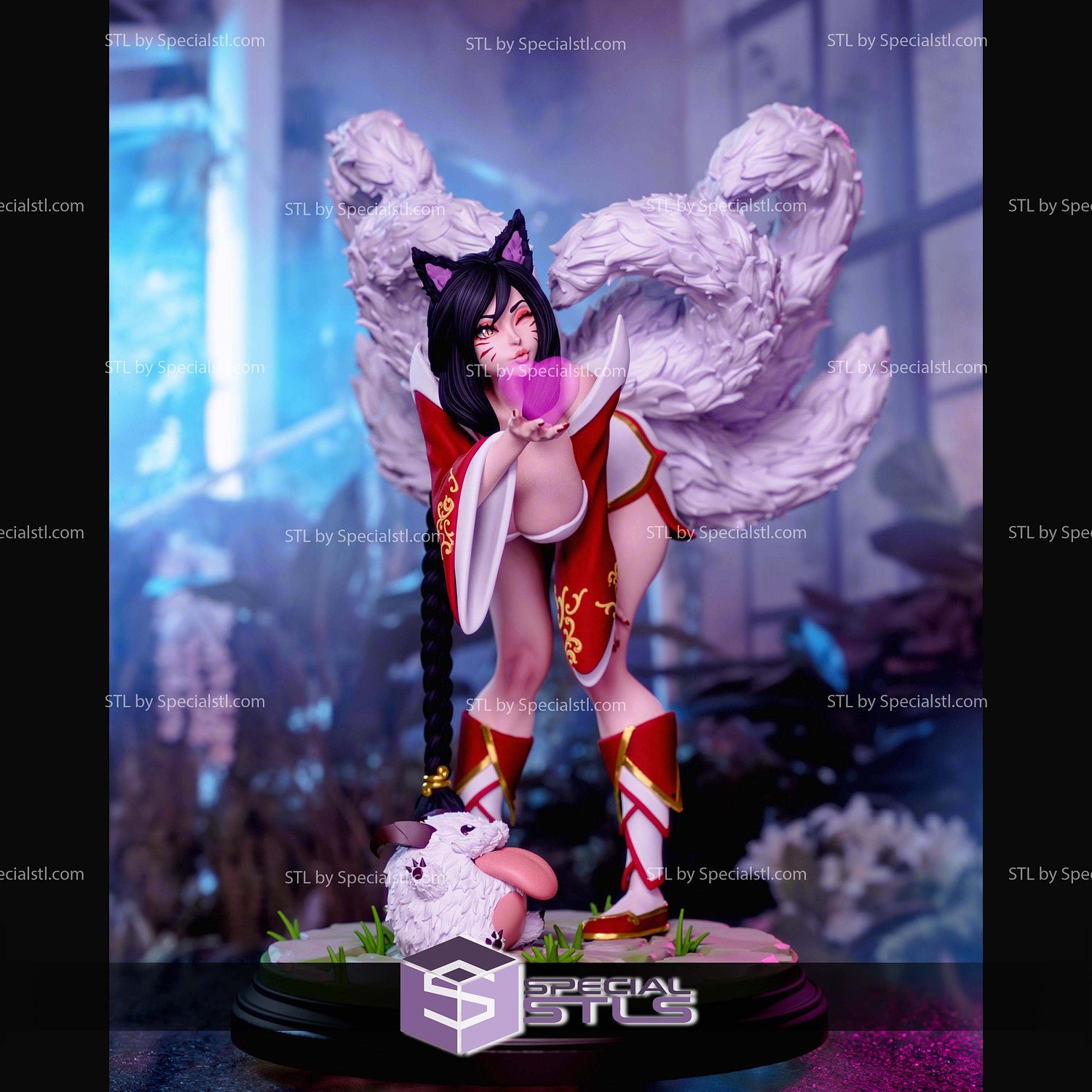 Ahri League Of LegendsB Blow Kiss STL Files 3D Model — view 4