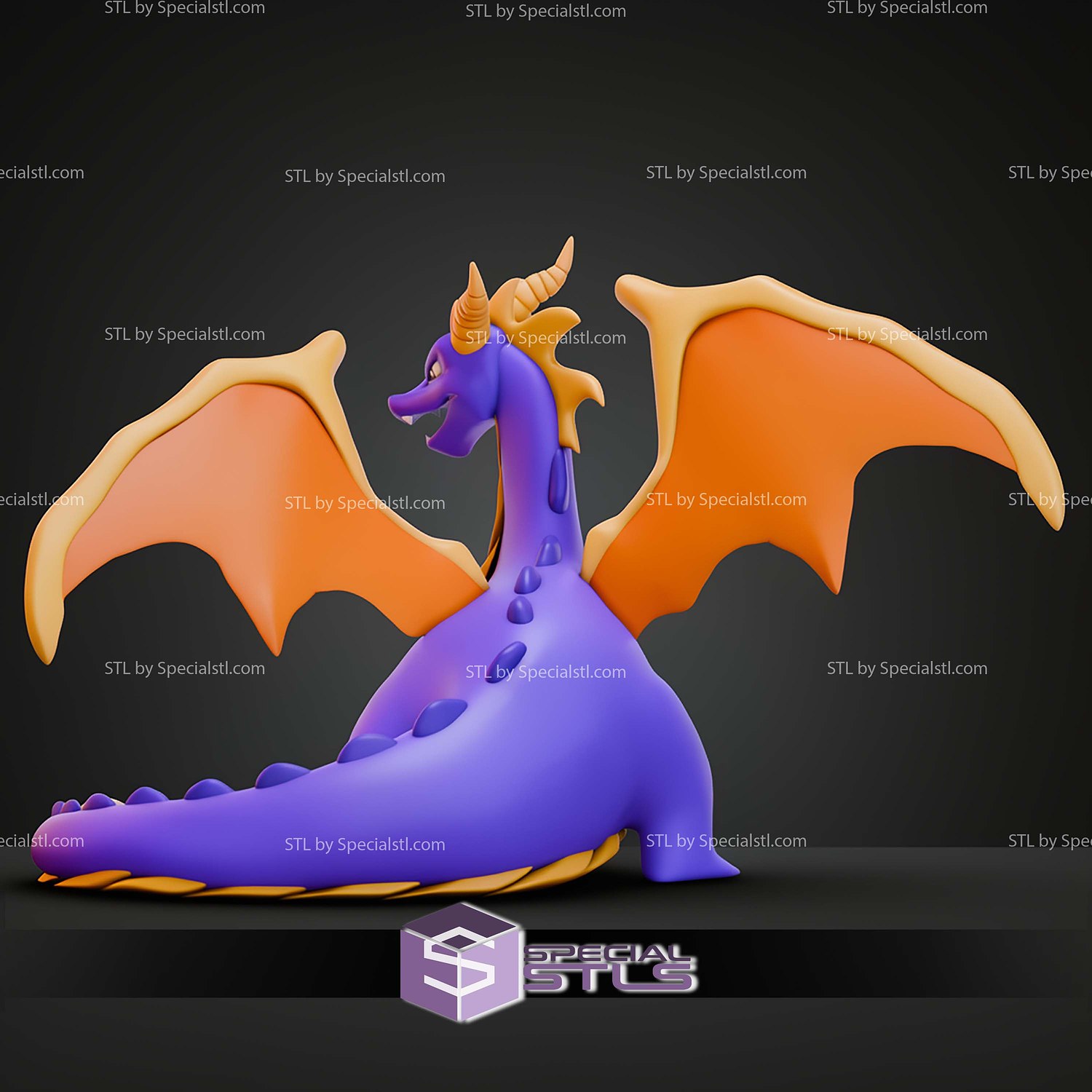 SpyroZard Spyro Charizard Mashup STL Files 3D Model — view 2