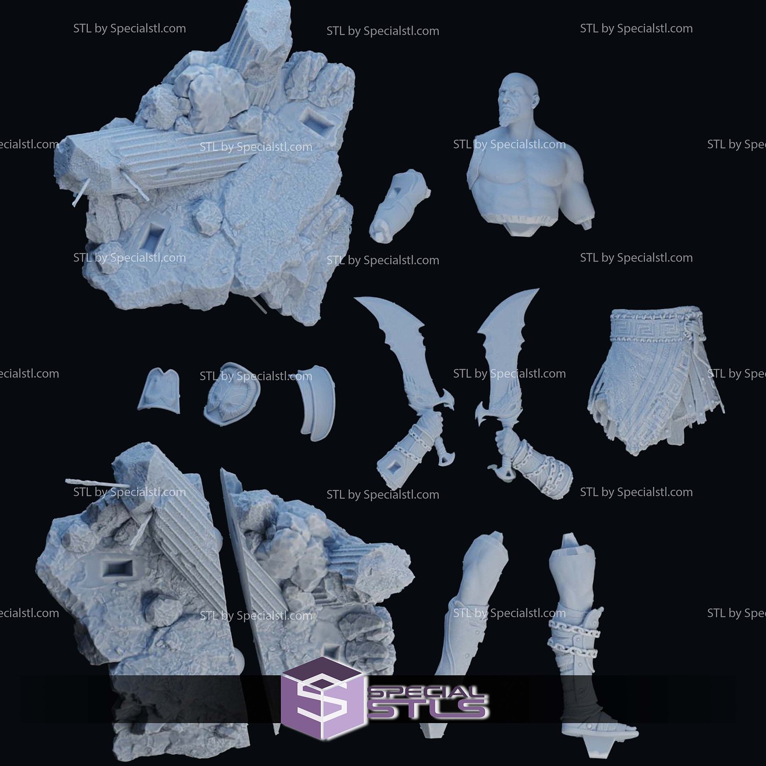 Kratos GOW 3 3D Printer Files STL Model — view 3