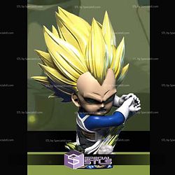 Vegeta SSJ3 Daima Bust STL Files 3D Model