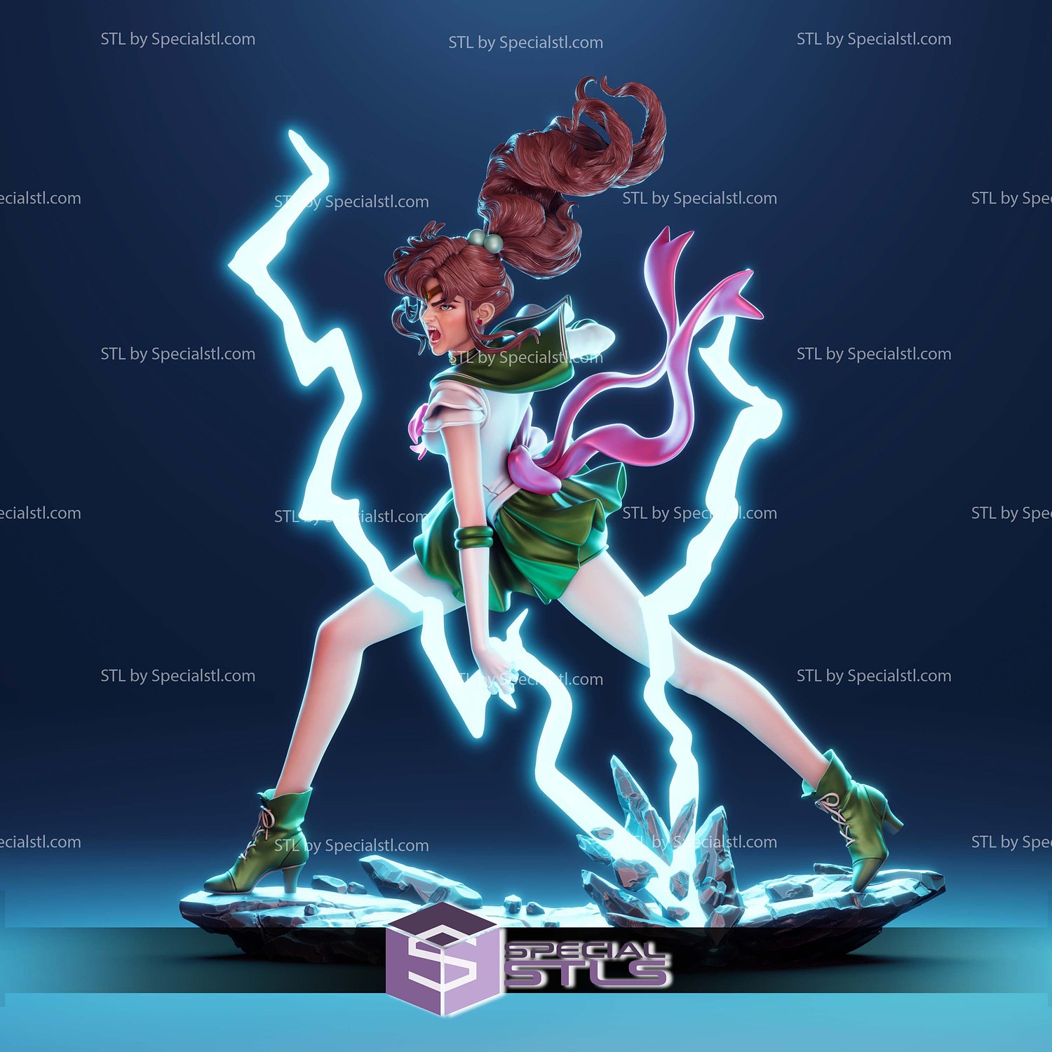 Makoto Kino Angry STL Files 3D Model — view 4