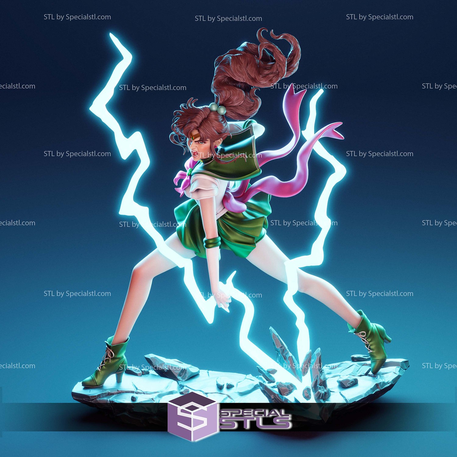 Makoto Kino Angry STL Files 3D Model — view 7