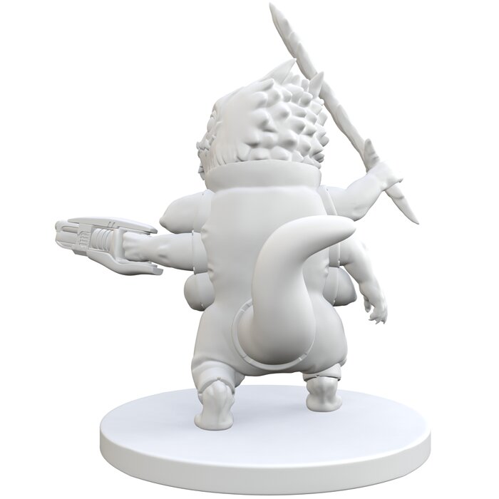 Six-Armed Alien - Energy Sword and Blaster 3D STL Model — view 3