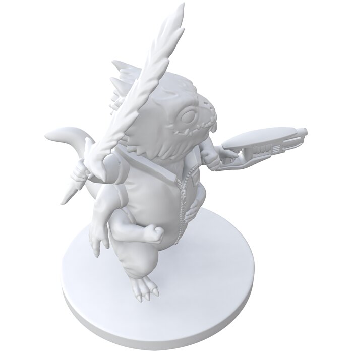 Six-Armed Alien - Energy Sword and Blaster 3D STL Model — view 5