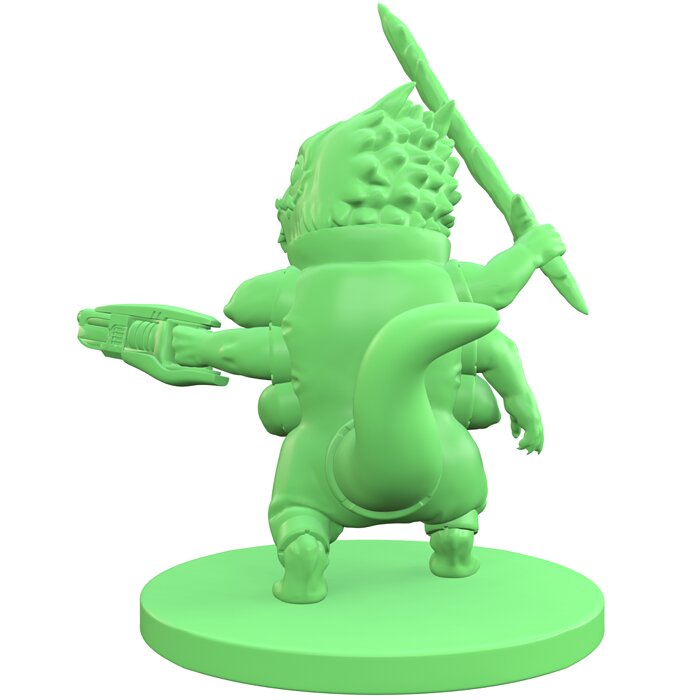 Six-Armed Alien - Energy Sword and Blaster 3D STL Model — view 6