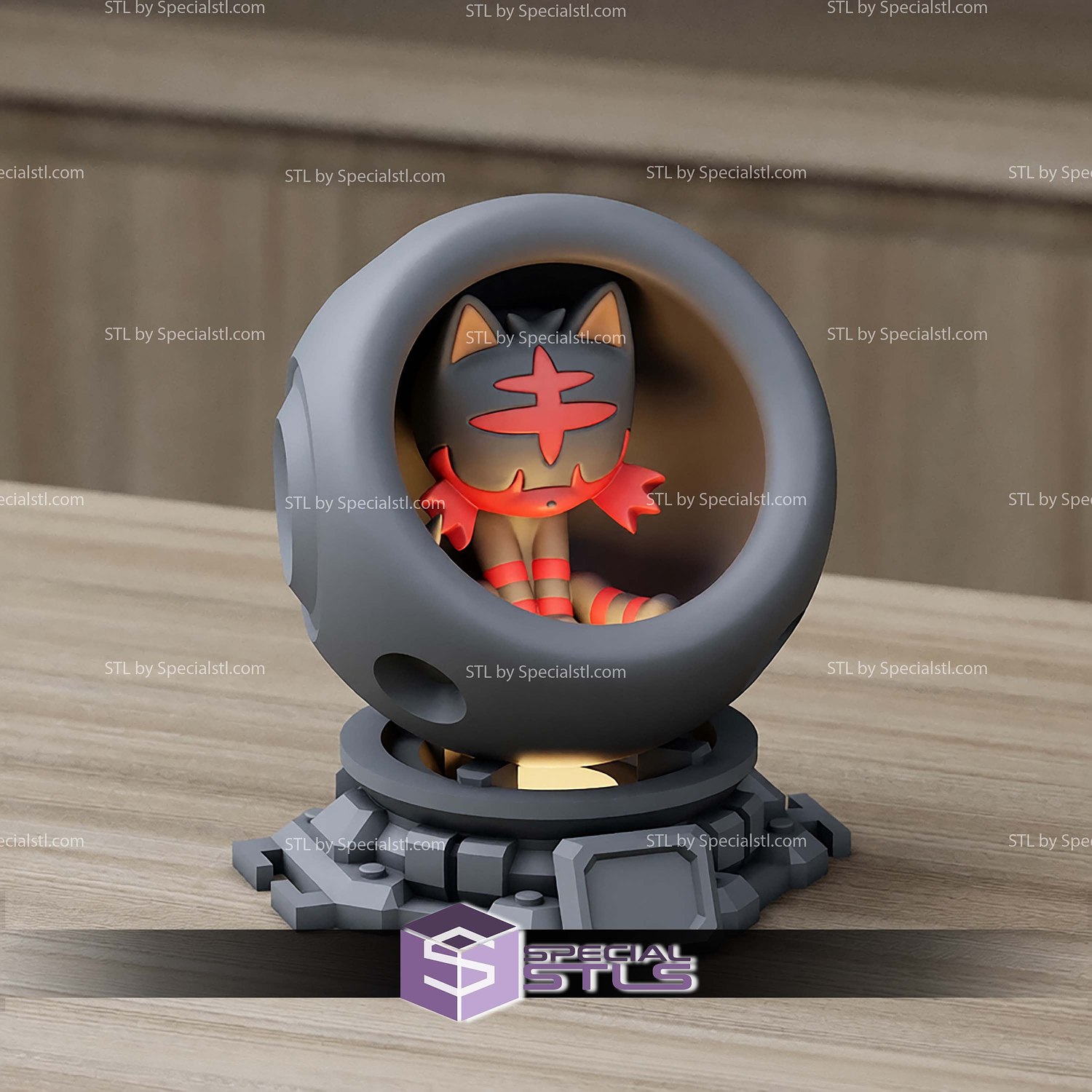 Super Basic Pokemon STL Litten Healing Machine 3D Model — view 2