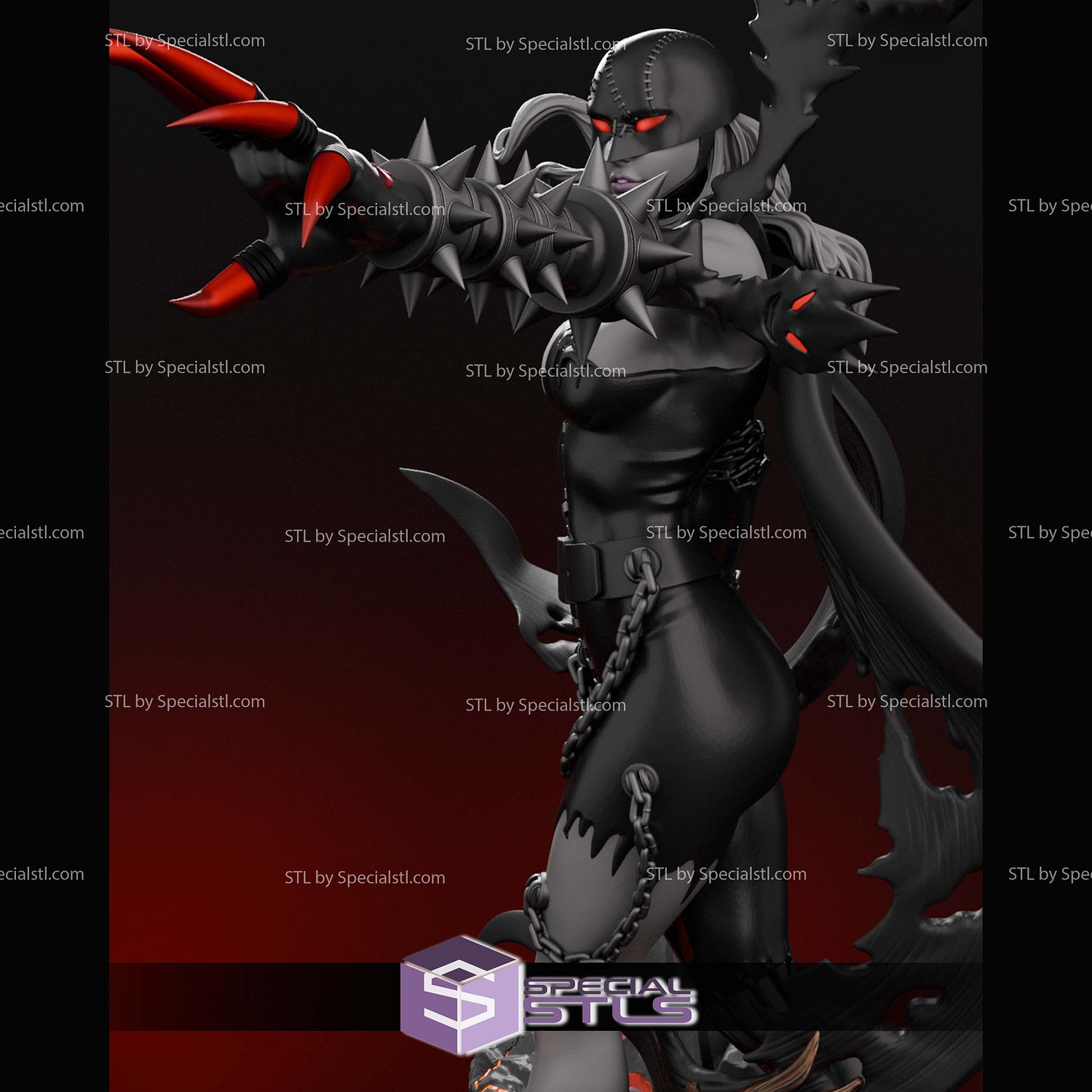 Ladydevimon New Version STL Files 3D Model — view 3