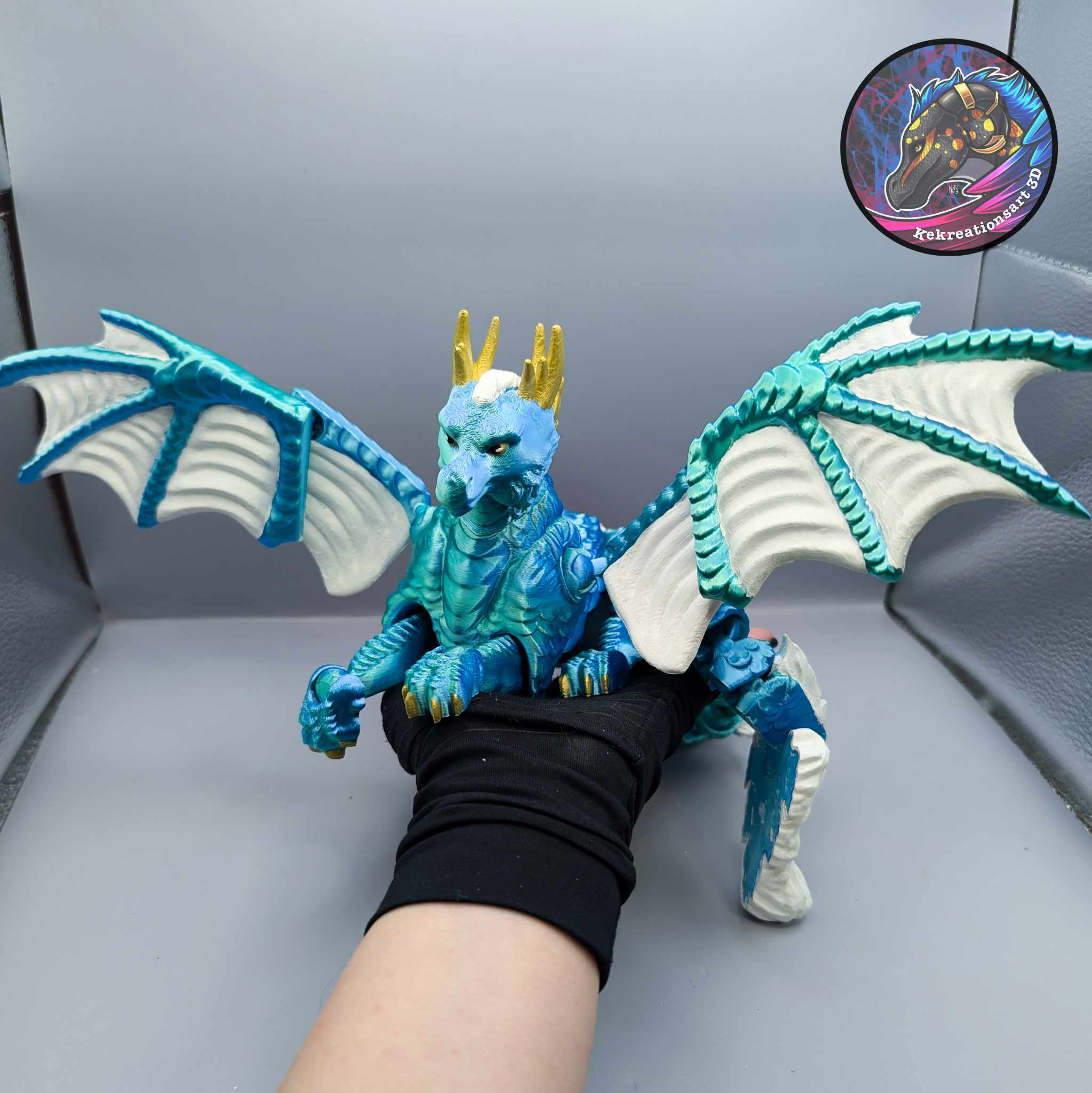 Flexi Arctic Dragon 3D 3MF Model — view 2