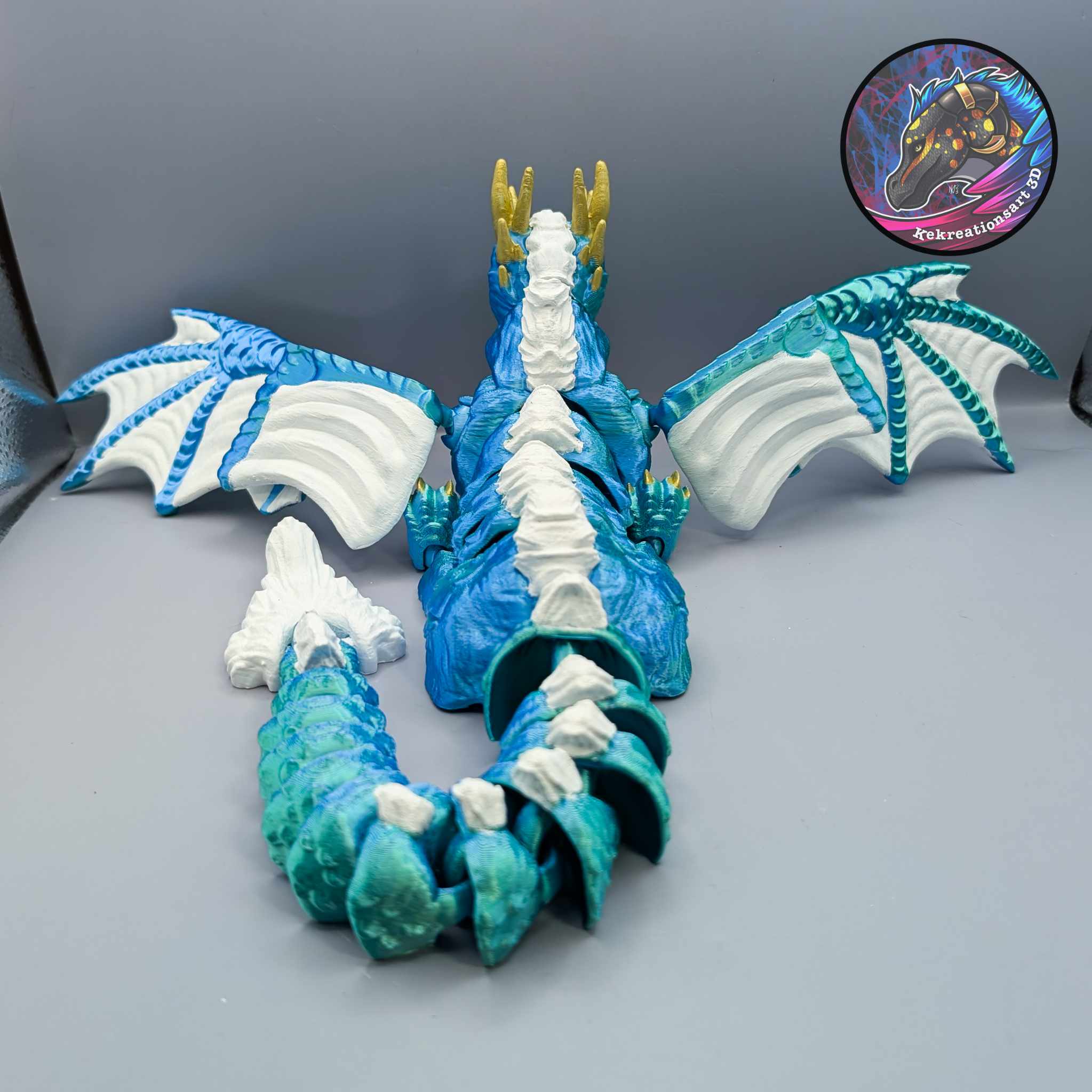 Flexi Arctic Dragon 3D 3MF Model — view 4