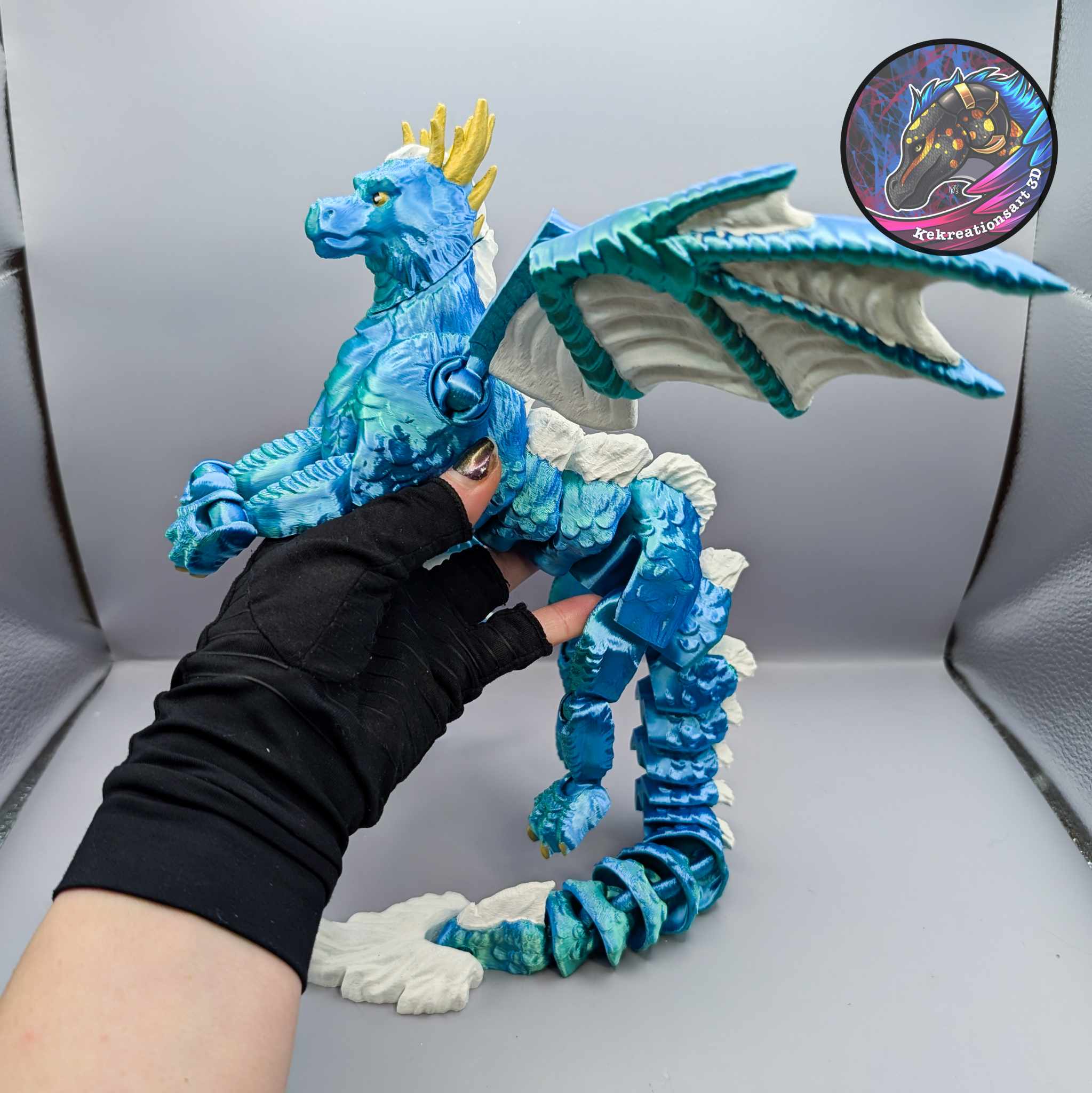 Flexi Arctic Dragon 3D 3MF Model — view 5