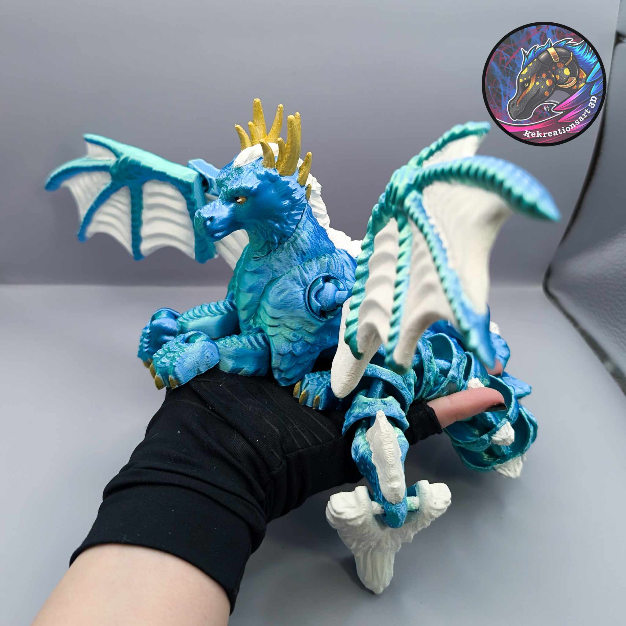 Flexi Arctic Dragon 3D 3MF Model — view 7