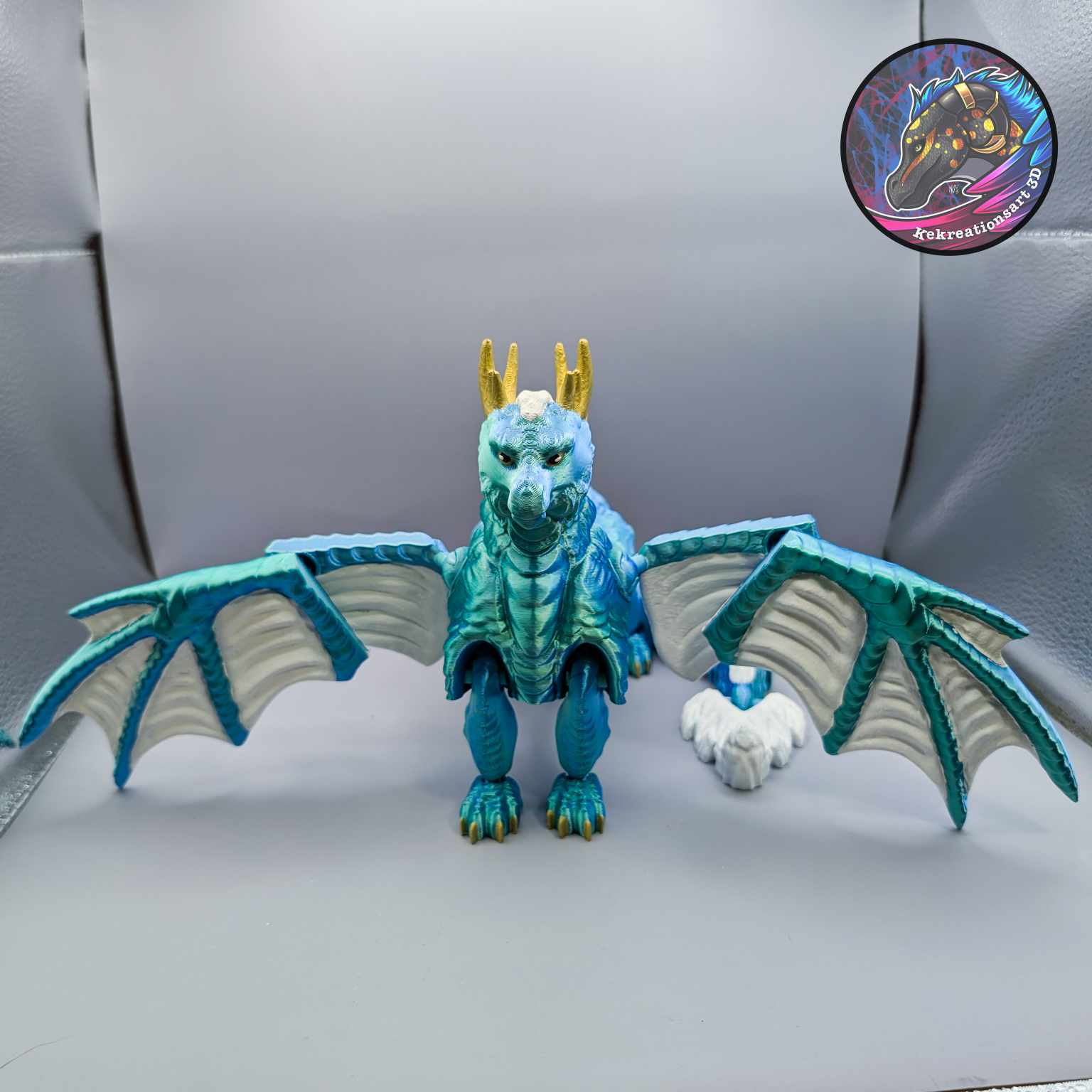 Flexi Arctic Dragon 3D 3MF Model — view 8