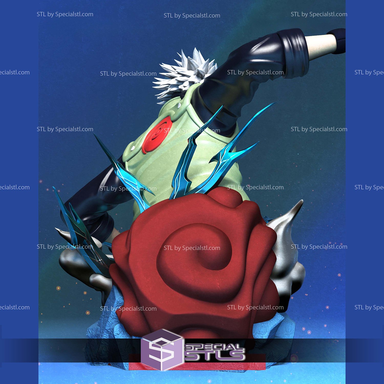 Kakashi Battle Bust 3D Printer Files STL Model — view 3