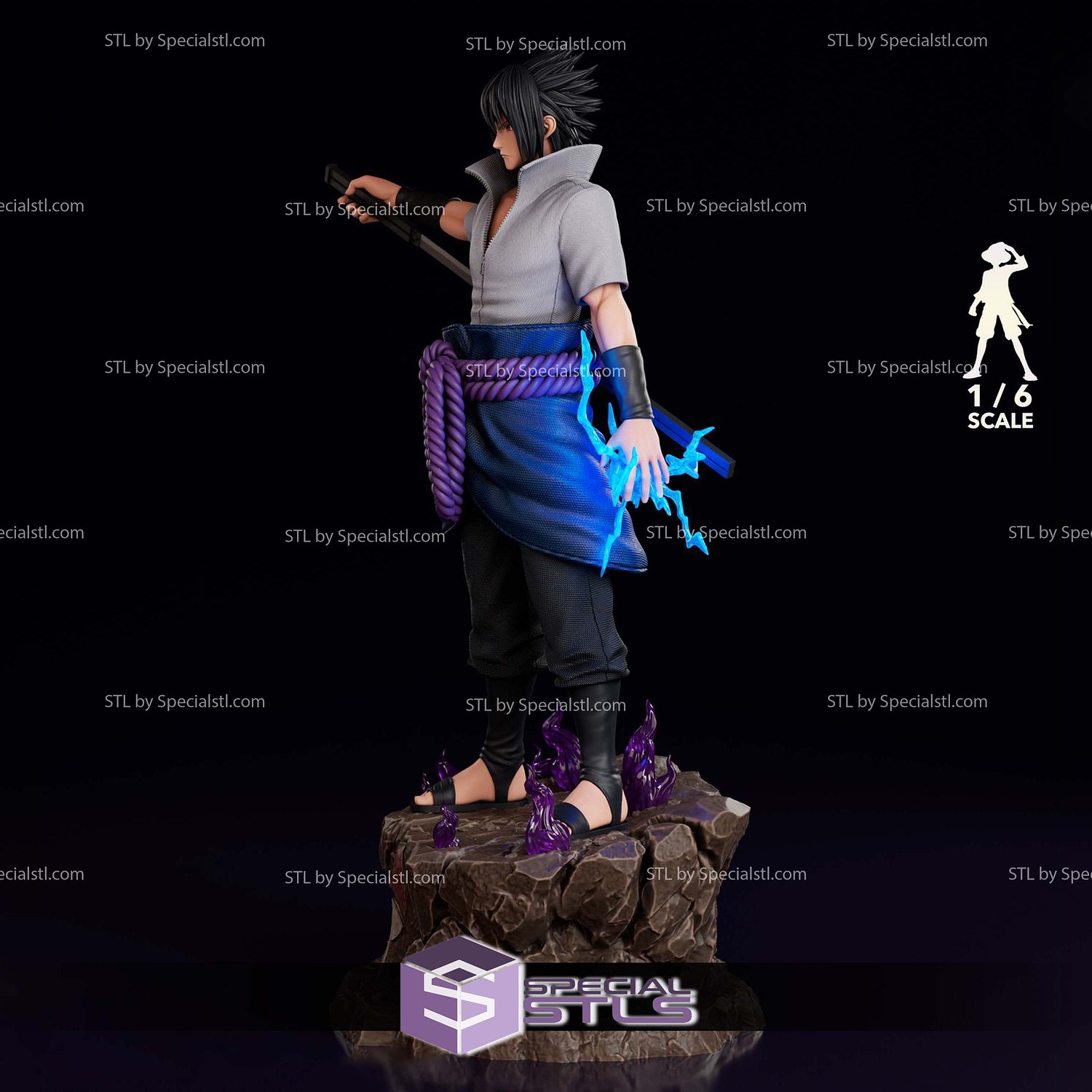 Sasuke Uchiha Power STL Files 3D Model — view 3